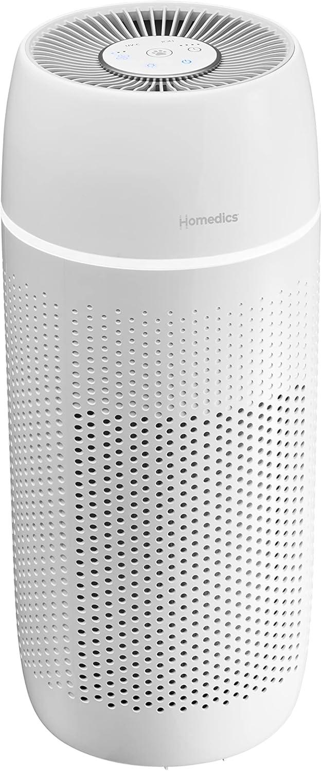 HoMedics PetPlus Large Room Air Purifier with UV-C Technology: Electric, 3 Settings, CARB Certified, 100-300 sq. ft.