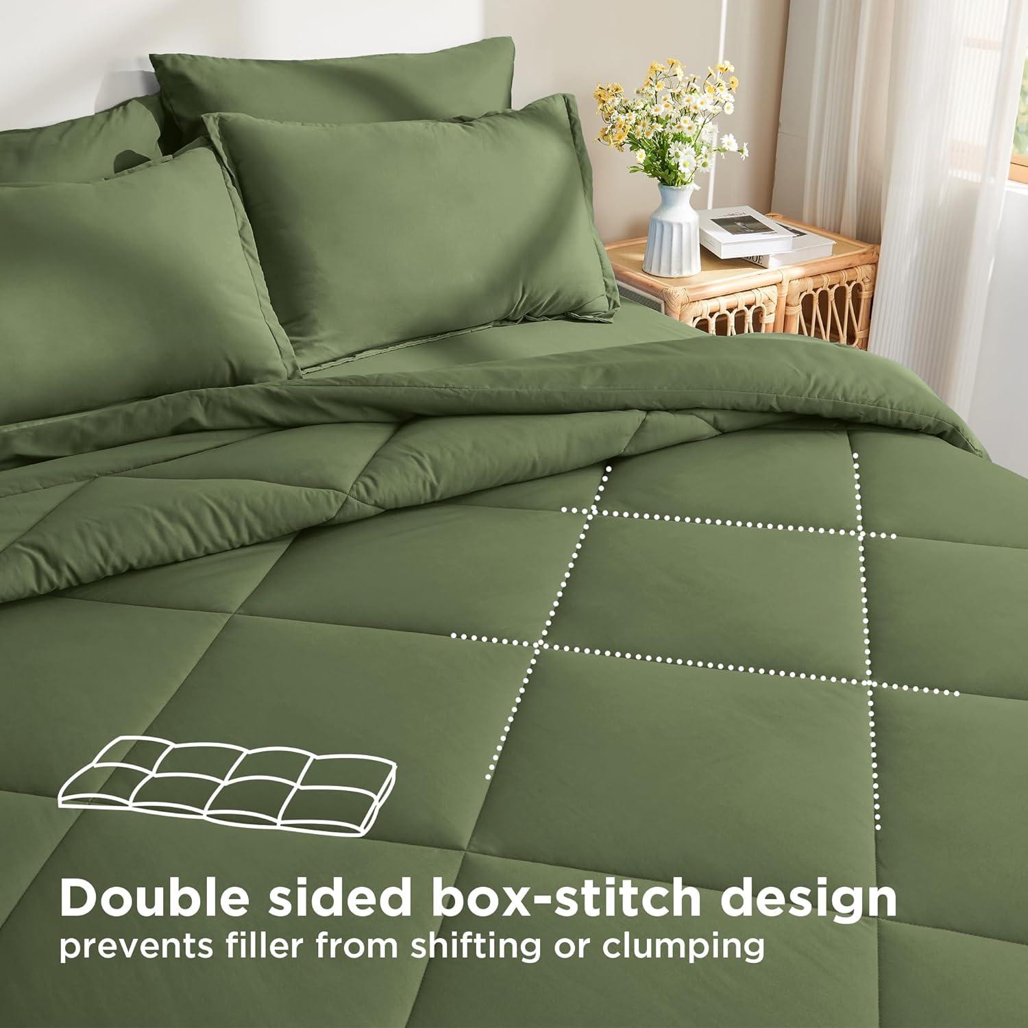 Comforter Set Olive Green - 7 Piece - King