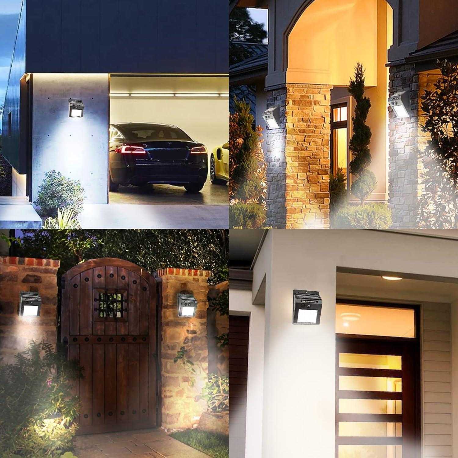 OriginalSourcing 6 Pack Led Solar Outdoor Motion Sensor Lights for Holiday Christmas Decoration Yard Garden, Solar Powered Wall Lights, 3 Modes, IP65 Waterproof Summer Lights