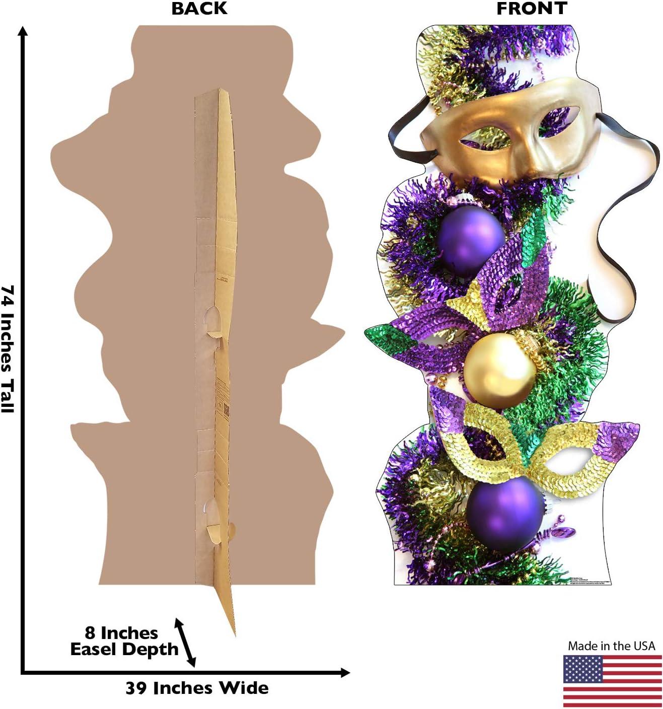 Tall Mardi Gras Masks and Ornaments Cardboard Stand-up