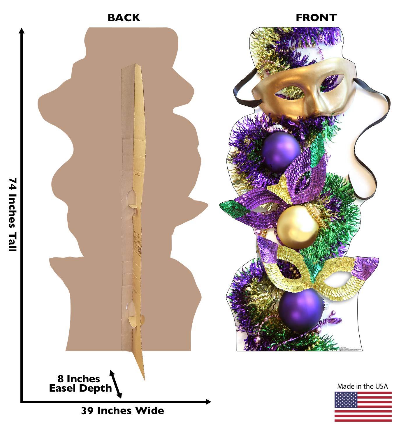 Tall Mardi Gras Masks and Ornaments Cardboard Stand-up