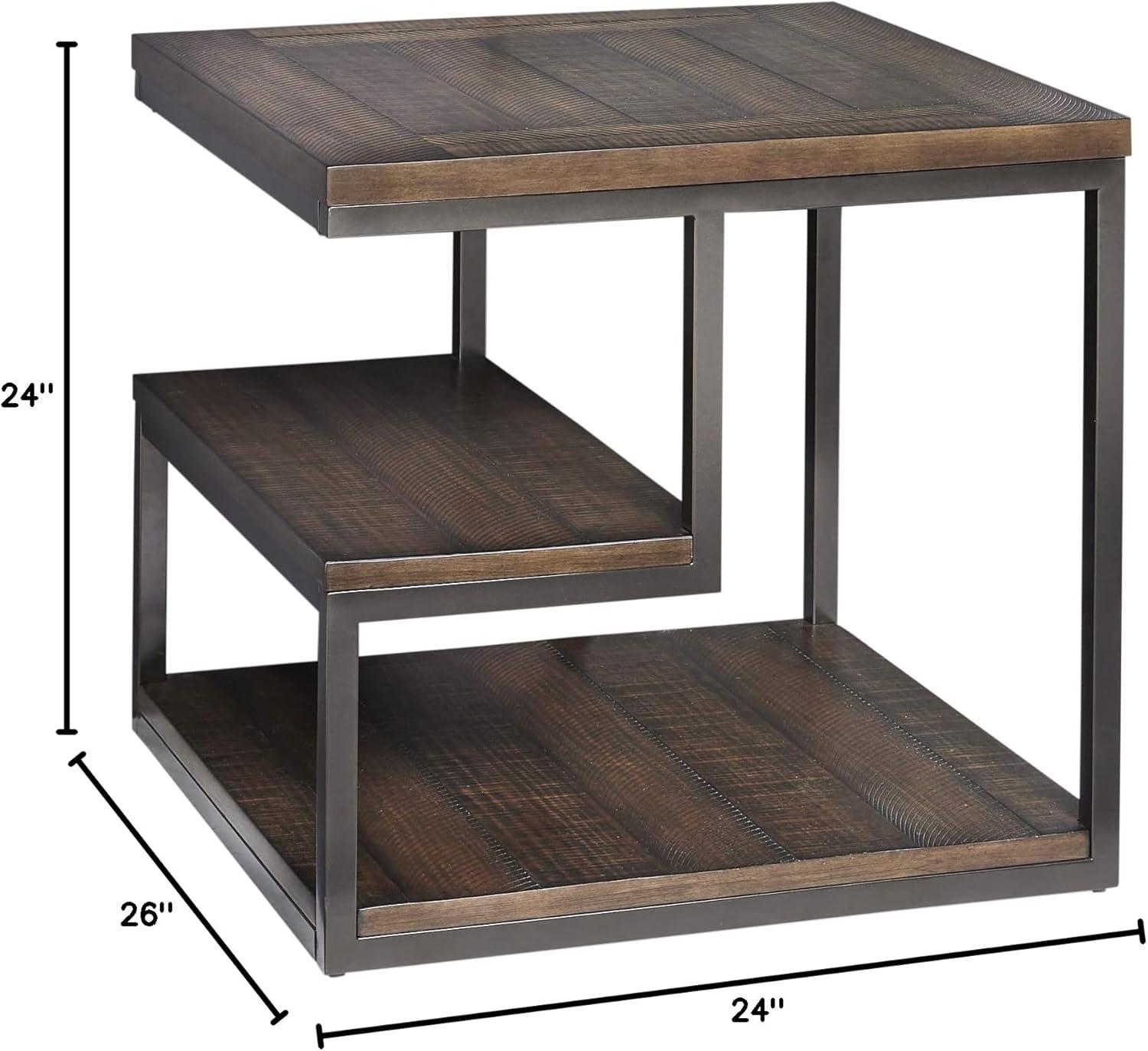 Progressive Furniture Lake Forest Wood End Table in Cola Brown