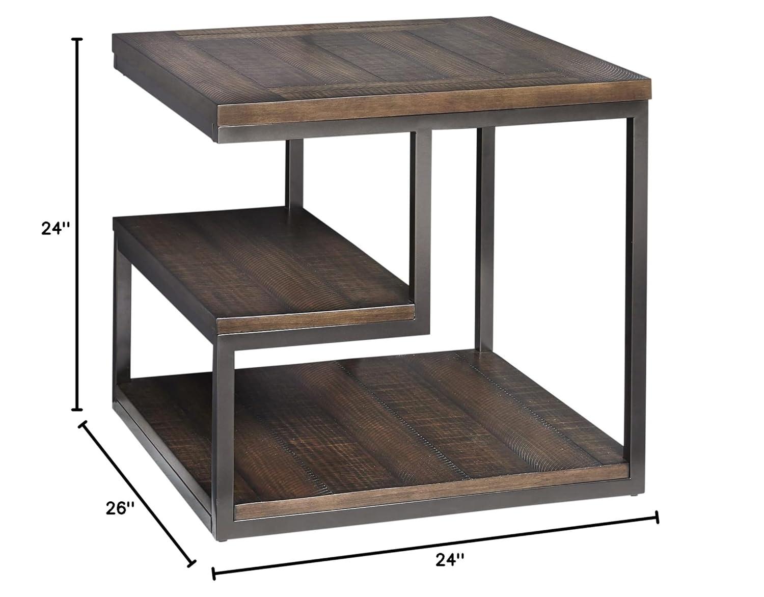 Progressive Furniture Lake Forest Wood End Table in Cola Brown