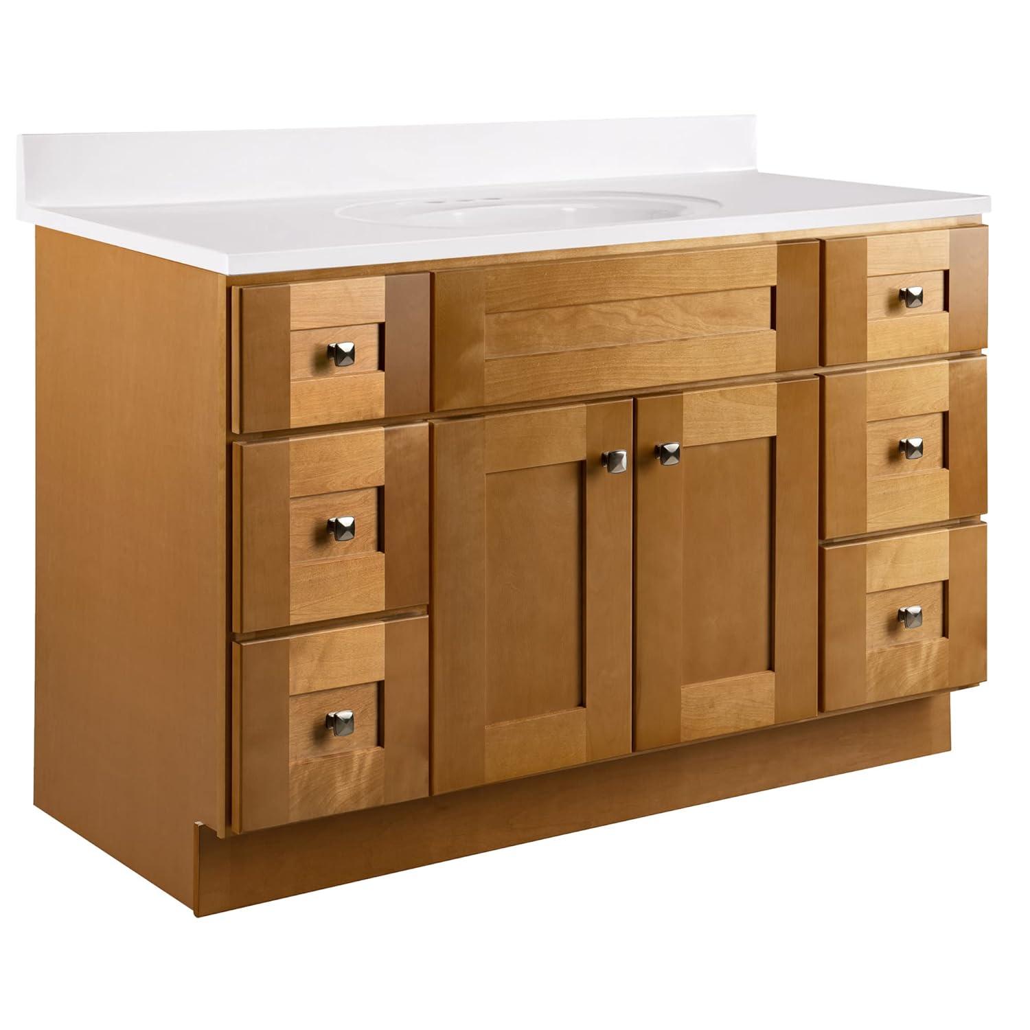 Design House Brookings 48 Inch Bathroom Vanity, Ready to Assemble, Solid Wood, Sherwin Williams – Design House, 599001-