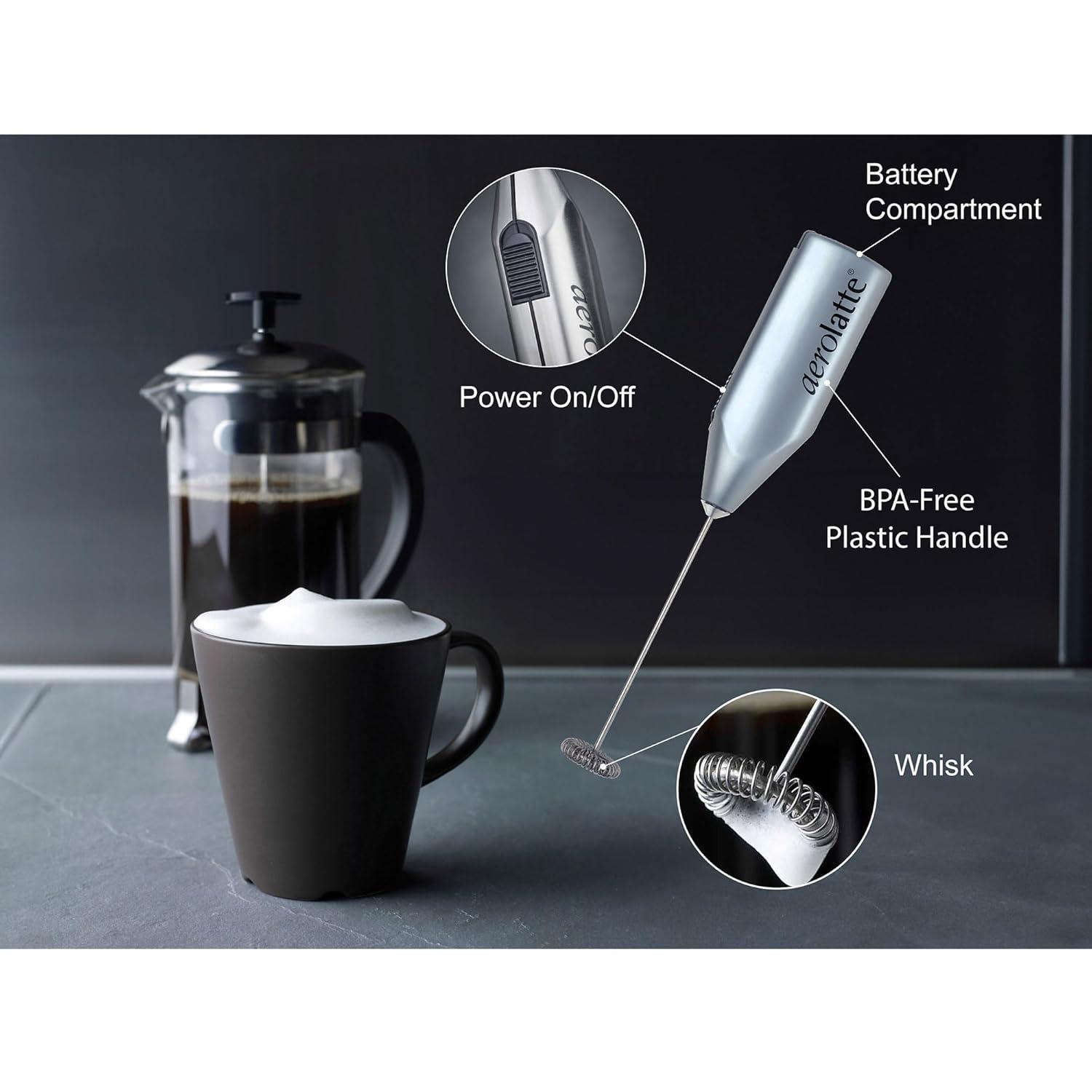 Aerolatte Milk Frother, Steam-Free Frother, Satin Finish