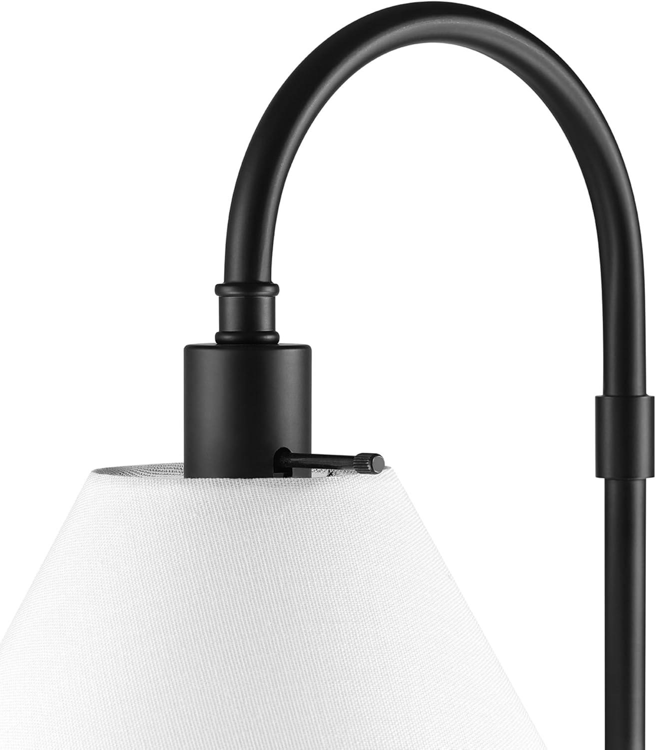 Globe Electric Barden 58" Black Floor Lamp with Dark Gray Velvet Shade Made of Metal Material