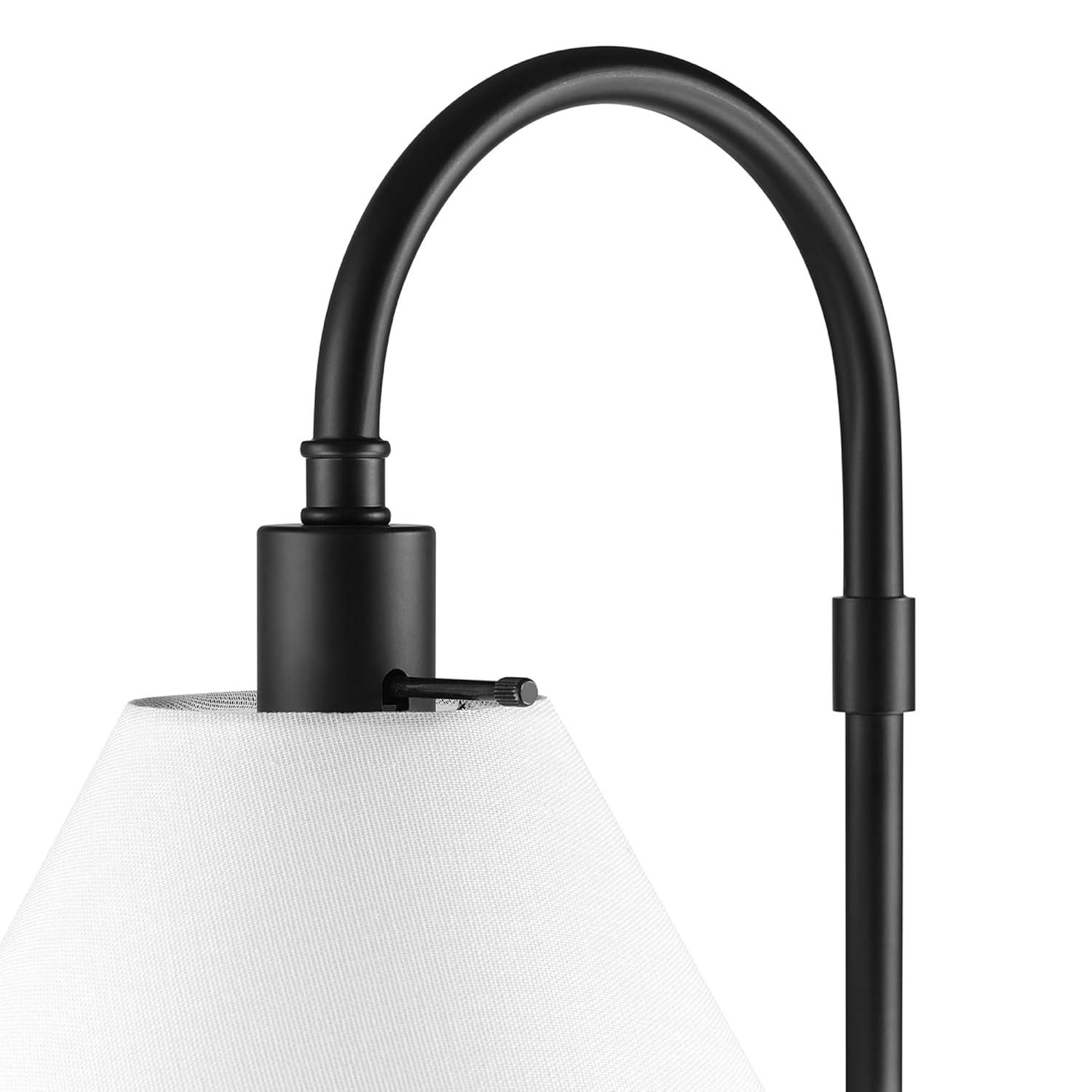 Globe Electric Barden 58" Black Floor Lamp with Dark Gray Velvet Shade Made of Metal Material