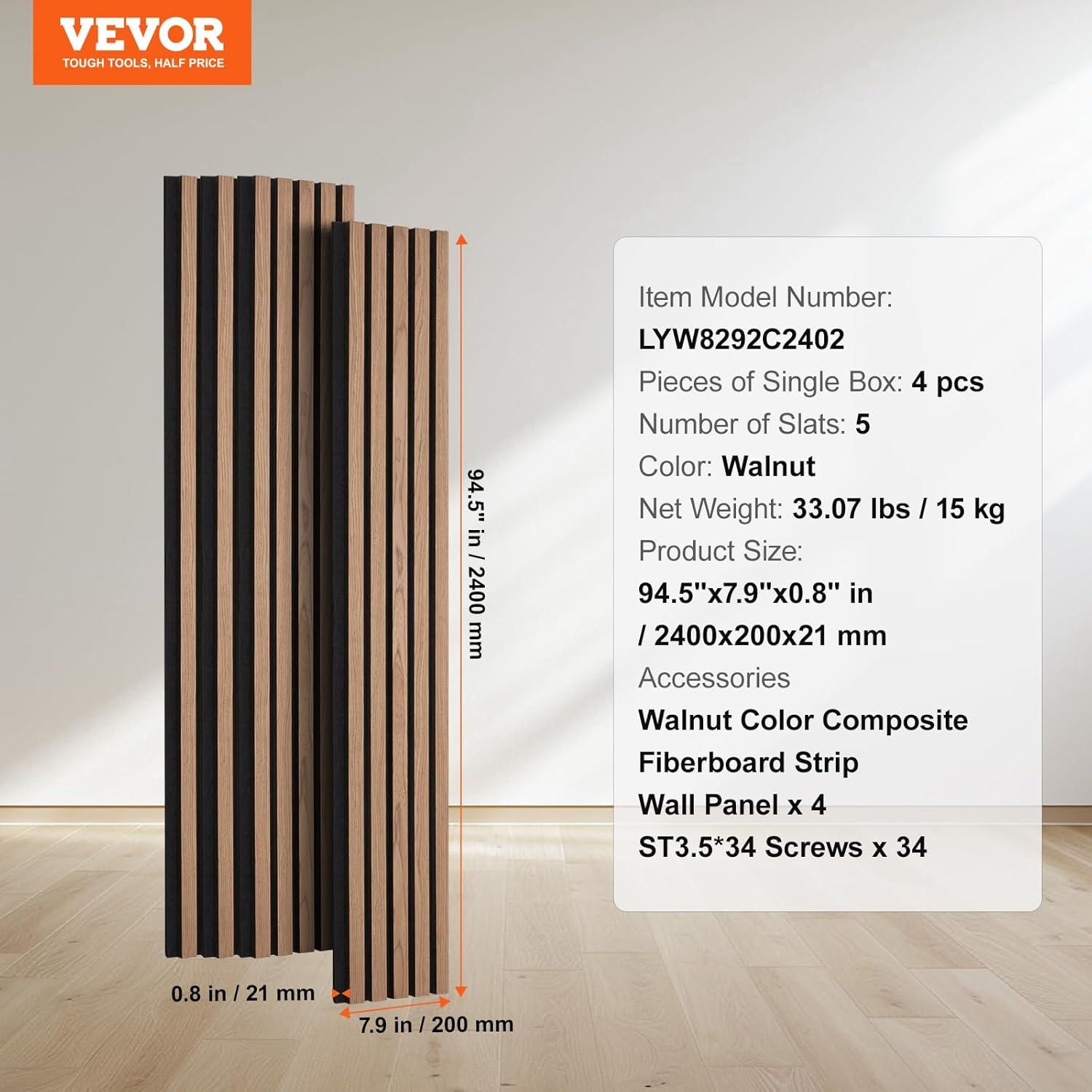 VEVOR Wood Slat Acoustic Panels for Modern Wall Decor