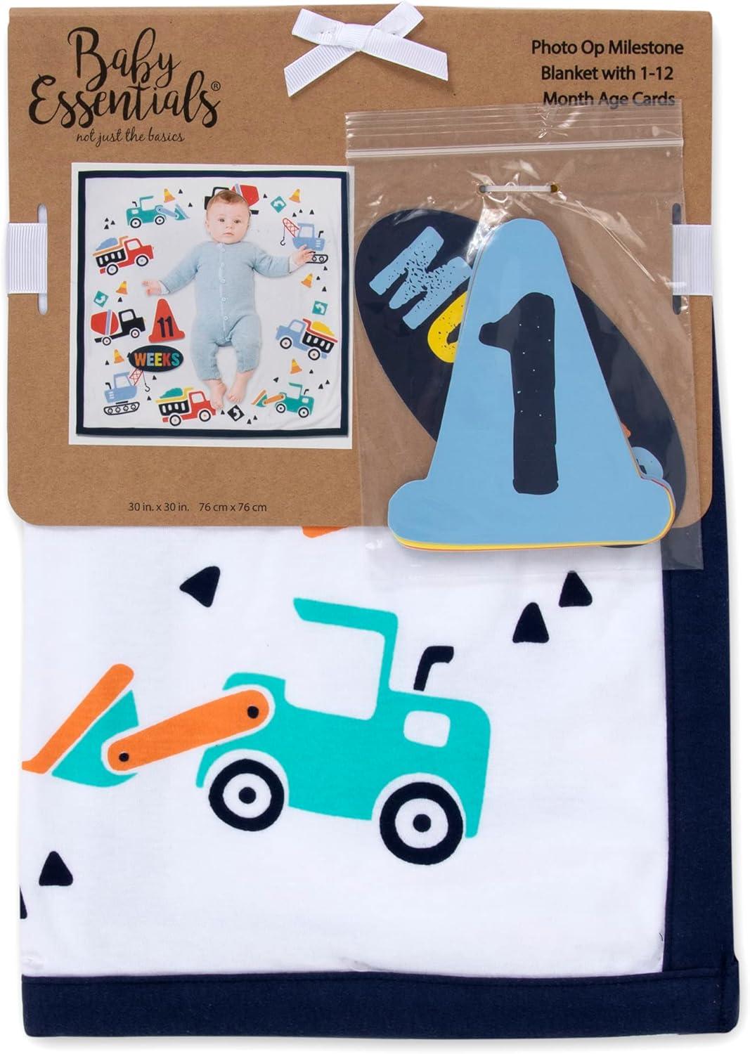 Baby Weekly, Monthly Milestone Blanket for Baby Boys and Girls with Month & Week Markers for Swaddling and Baby Photo Props (Baby Builder)