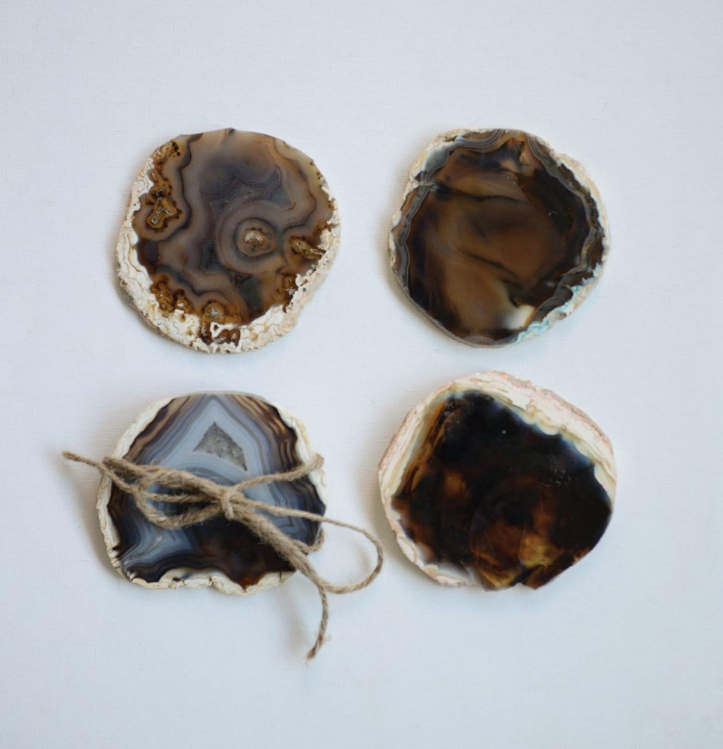 3R Studios Brown Agate Coaster Set - Set of 4