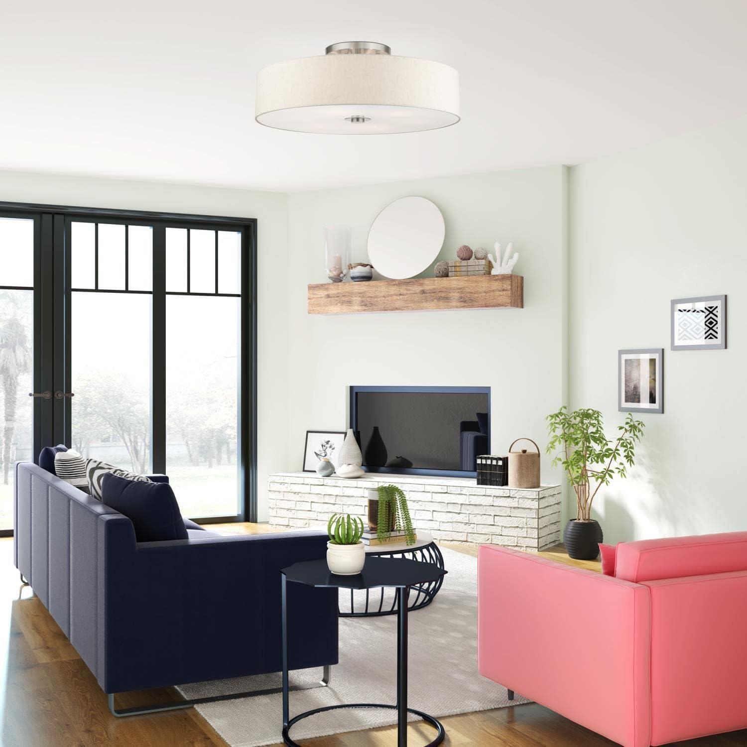 Livex Lighting Meridian 6 - Light Semi-Flush Mount in  Brushed Nickel