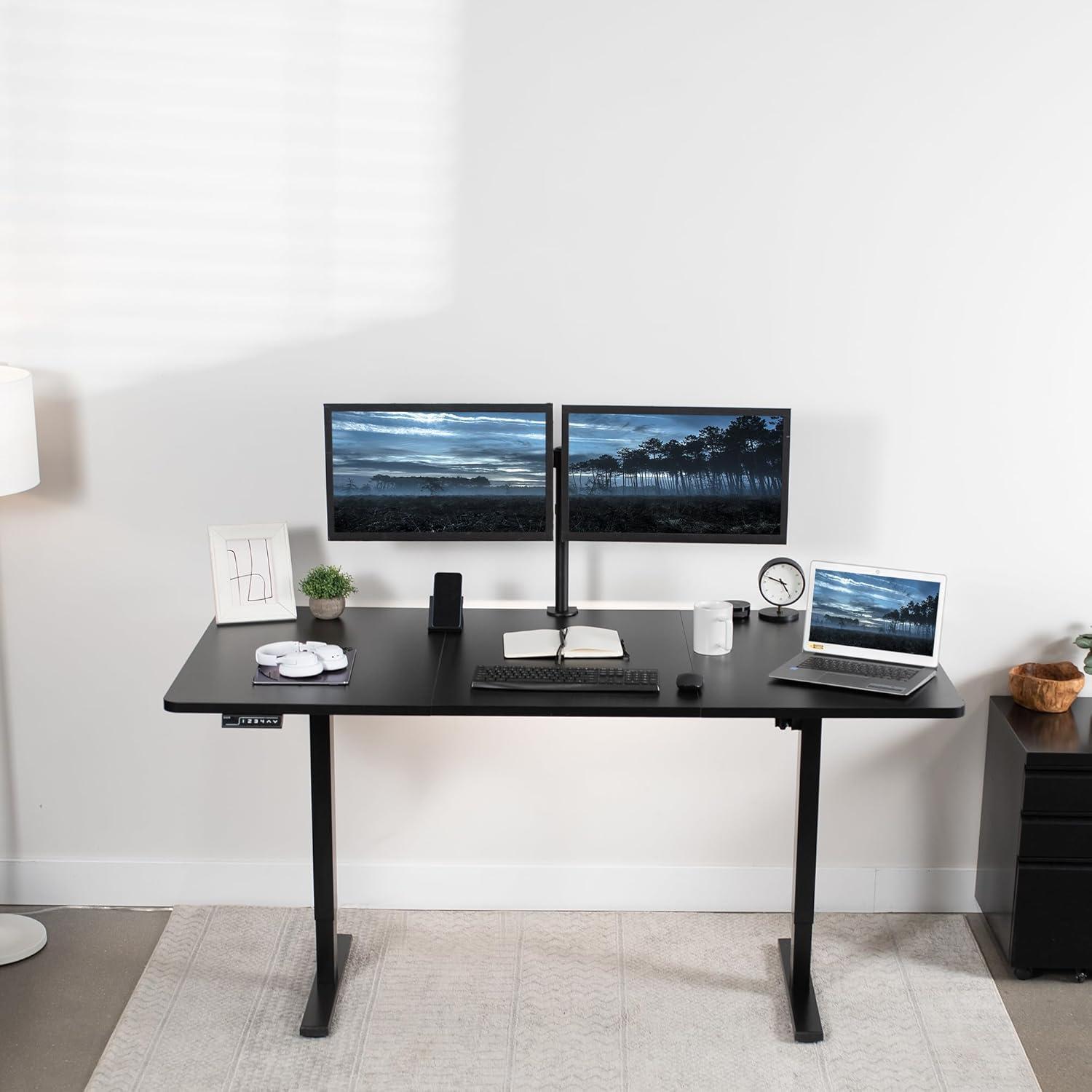 VIVO Single Motor Electric Desk with Push Button Memory Controller