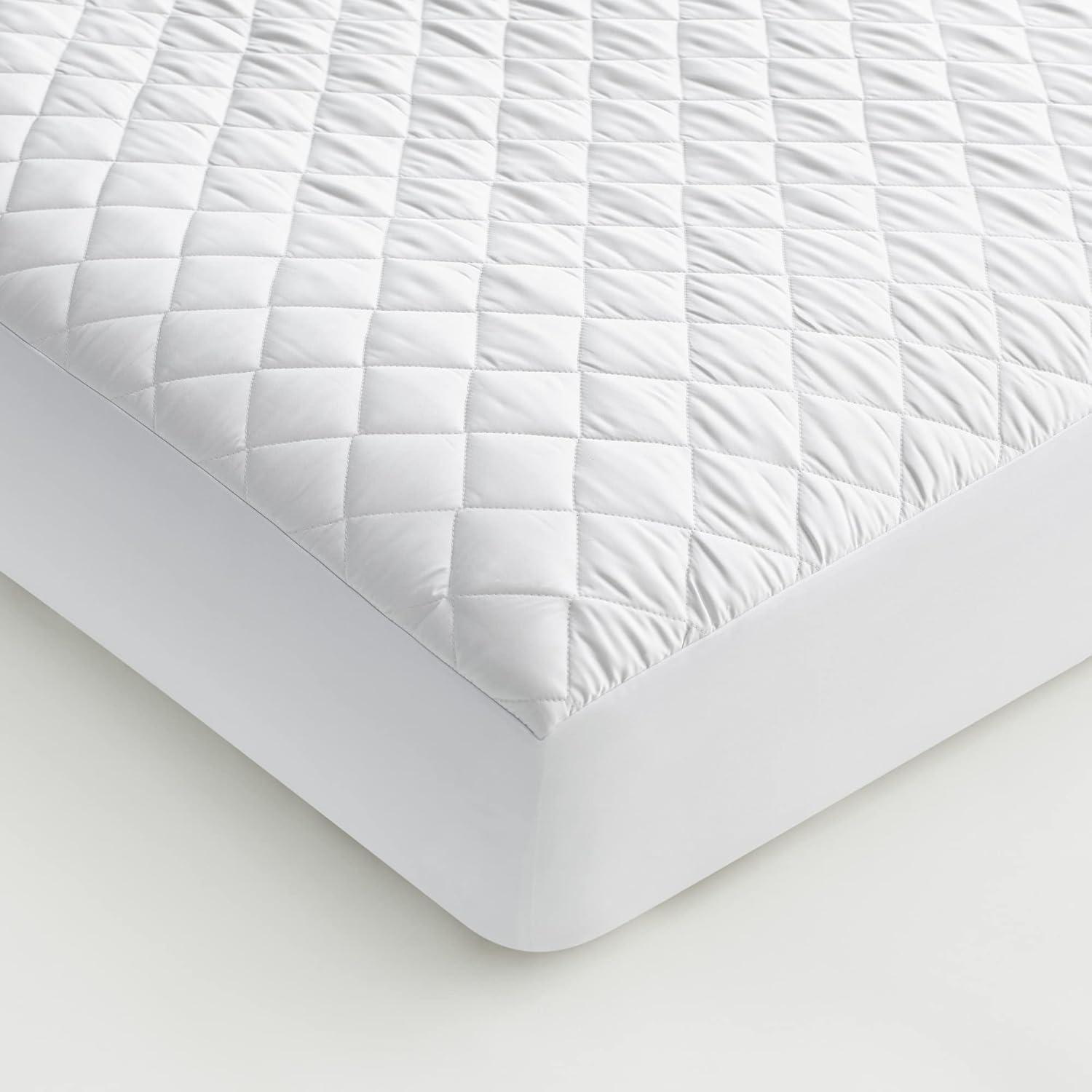 Queen White Waterproof Cooling Mattress Pad