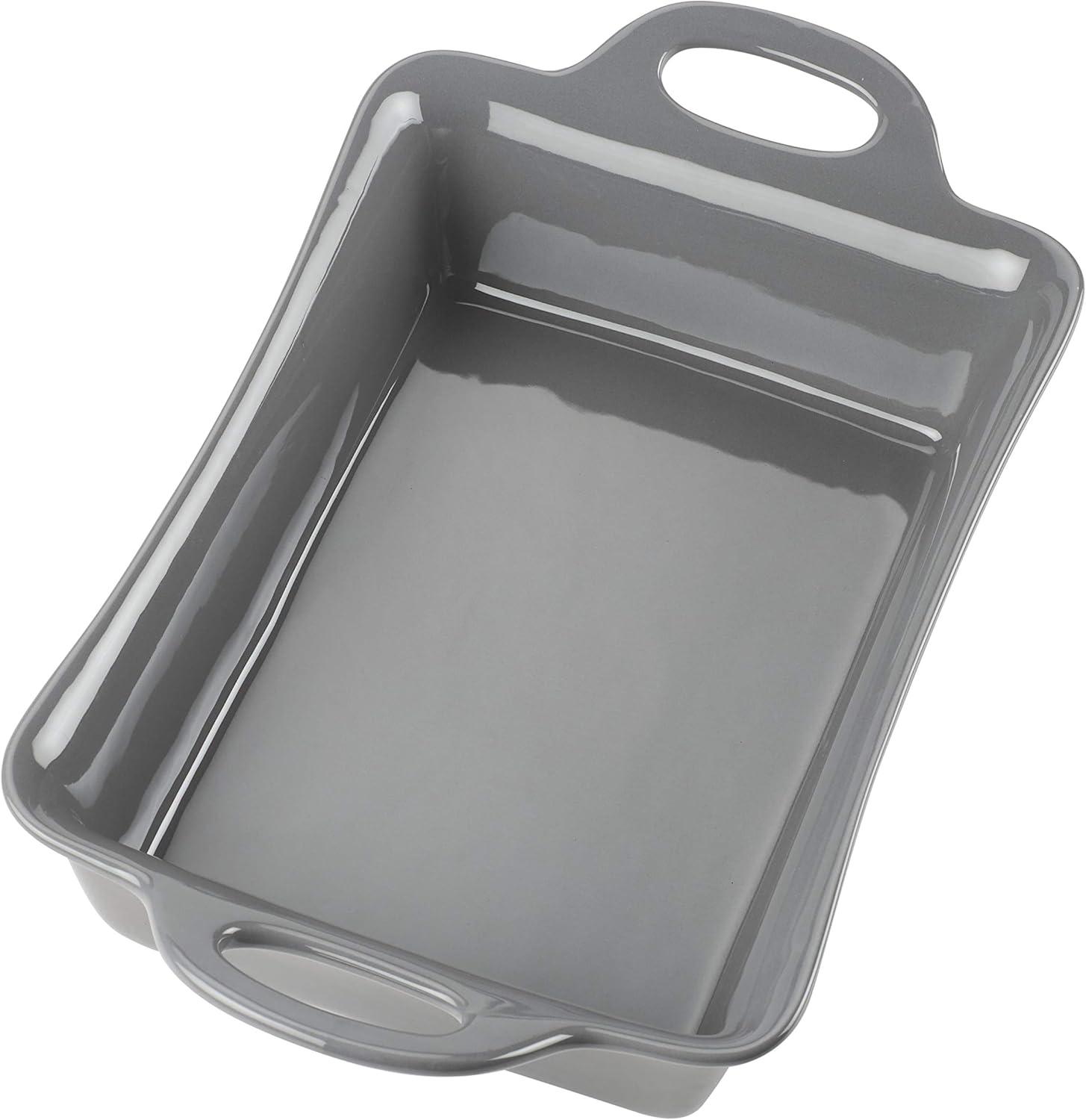 Rachael Ray Ceramics Rectangular Baker, 9-Inch by 13-Inch, Gray