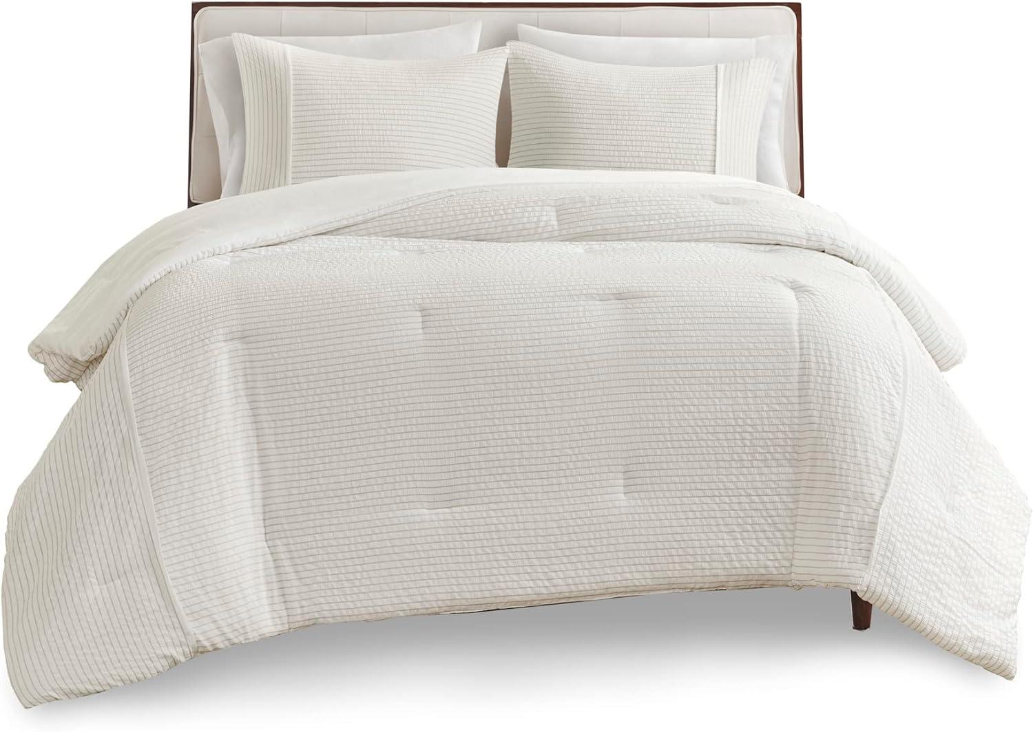 Beautyrest Apollo Striped Seersucker Oversized Comforter Set