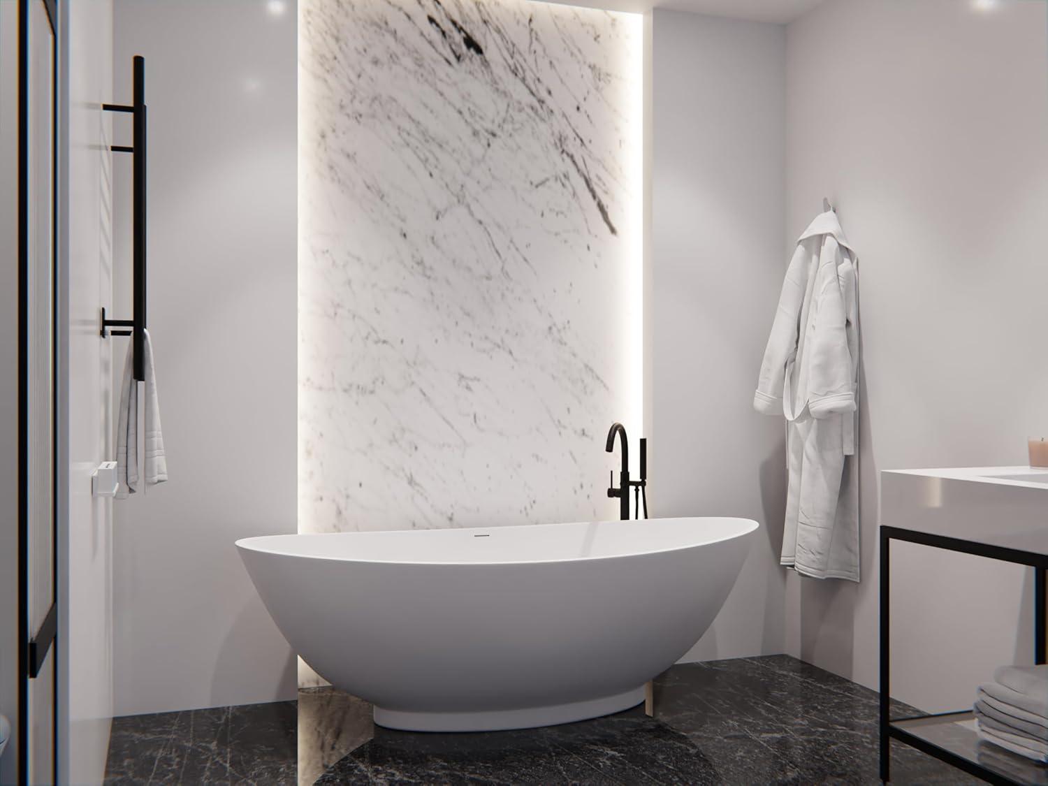 Alto 67'' x 30'' Freestanding Soaking Solid Surface Bathtub
