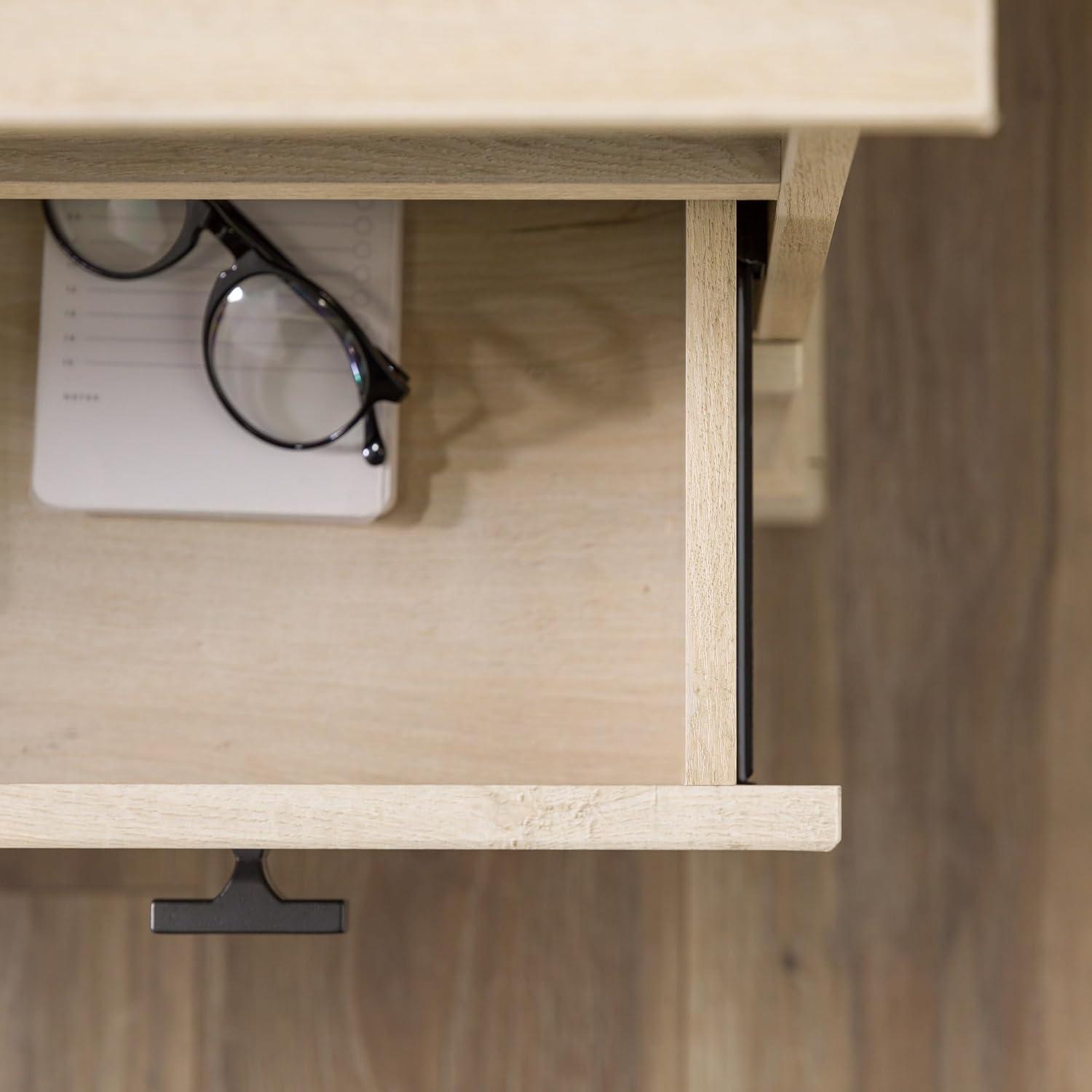 Elegant White Oak 2-Drawer Nightstand with Smooth Metal Glides