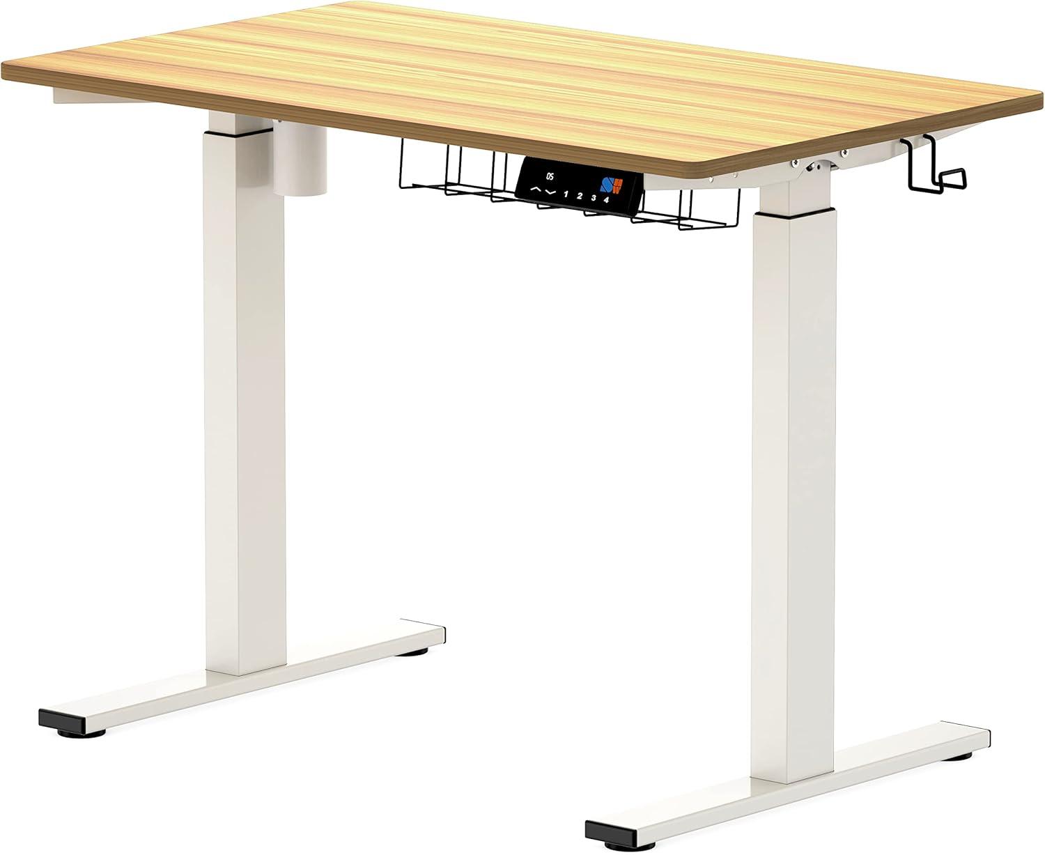 SHW 40-Inch Electric Height Adjustable Desk with Memory Preset, Oak