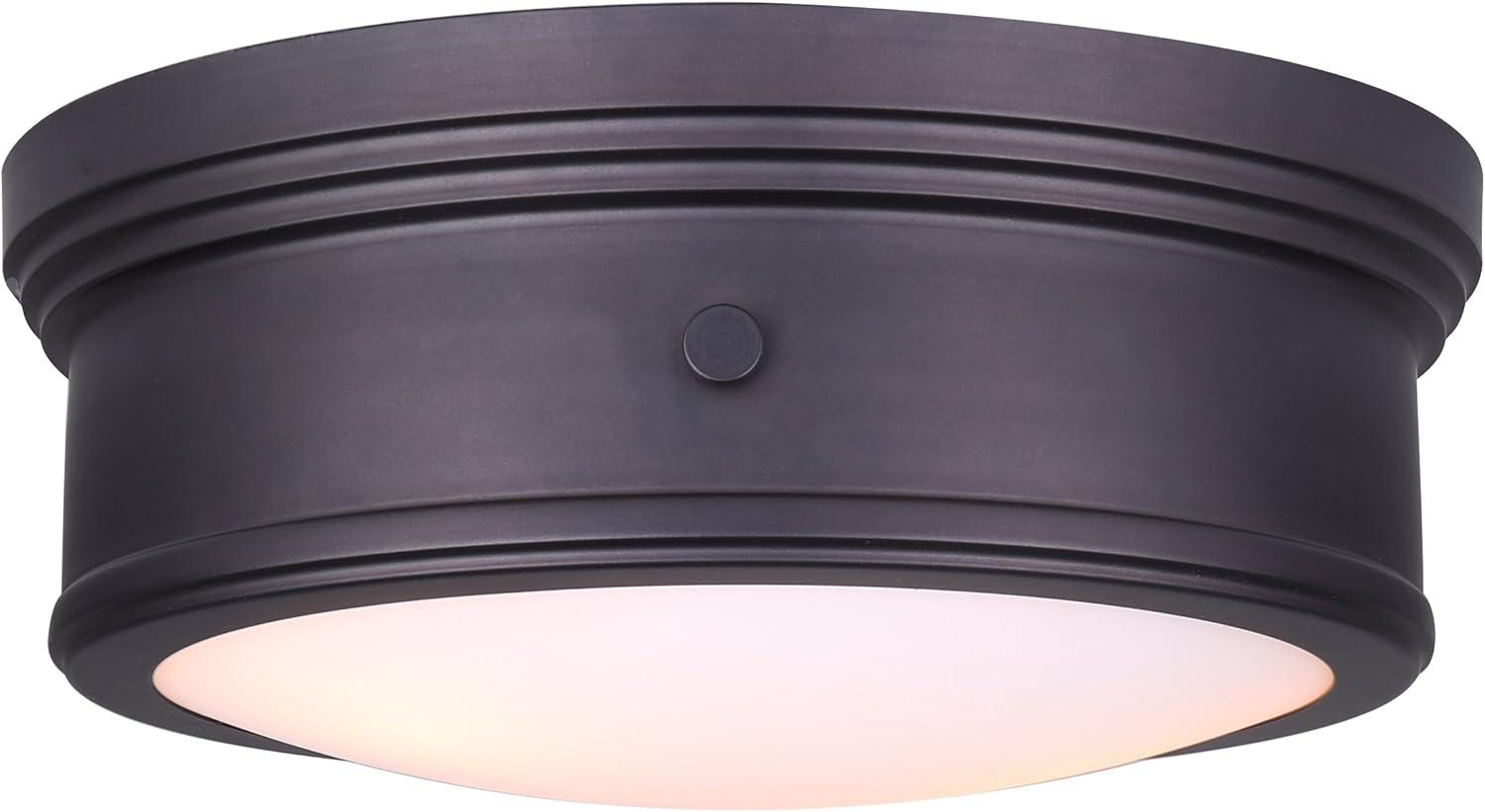 Oil Rubbed Bronze 13-Inch Flush Mount with Opal Glass