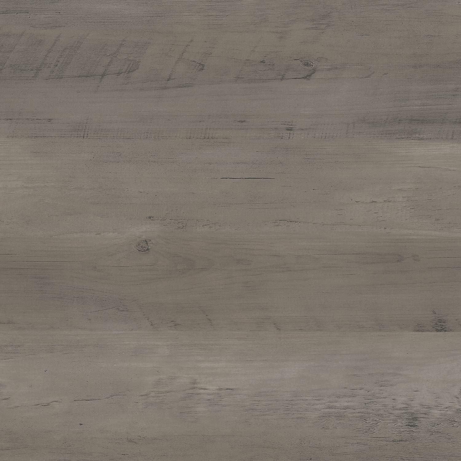 Bush Furniture Salinas 60" L Desk and Hutch with Storage, Driftwood Gray