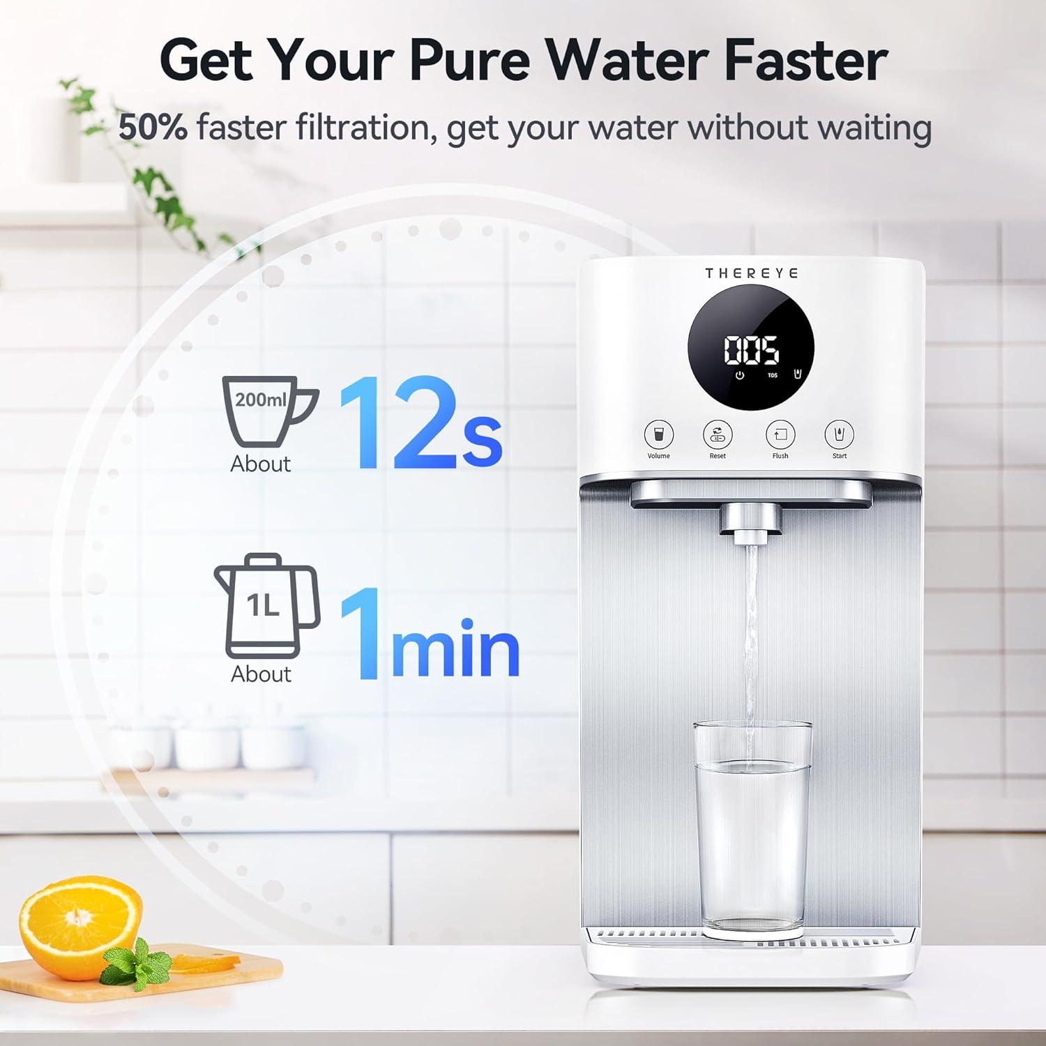 Thereye White Countertop Reverse Osmosis Water Filter System