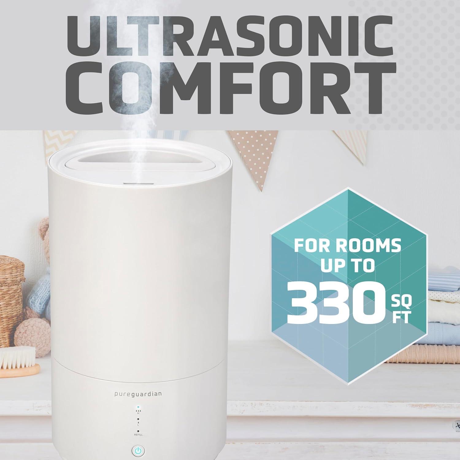 Pure Guardian 30-Hour 0.80 Gal. Cool Mist Ultrasonic Humidifier with Aroma Tray, 330 Sq. ft. H950AR