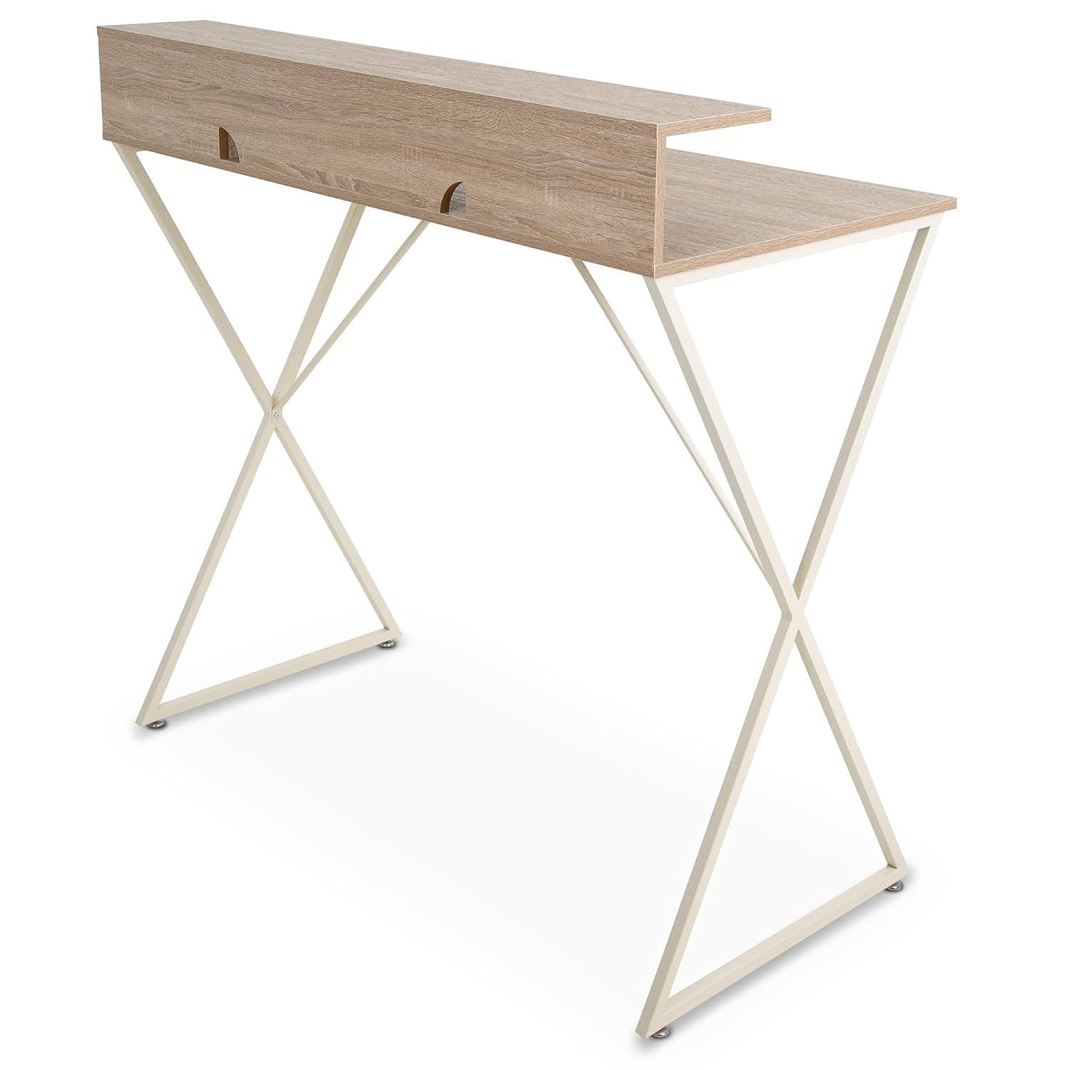 Stand Steady Solid Wood Top Metal Base Standing Desk