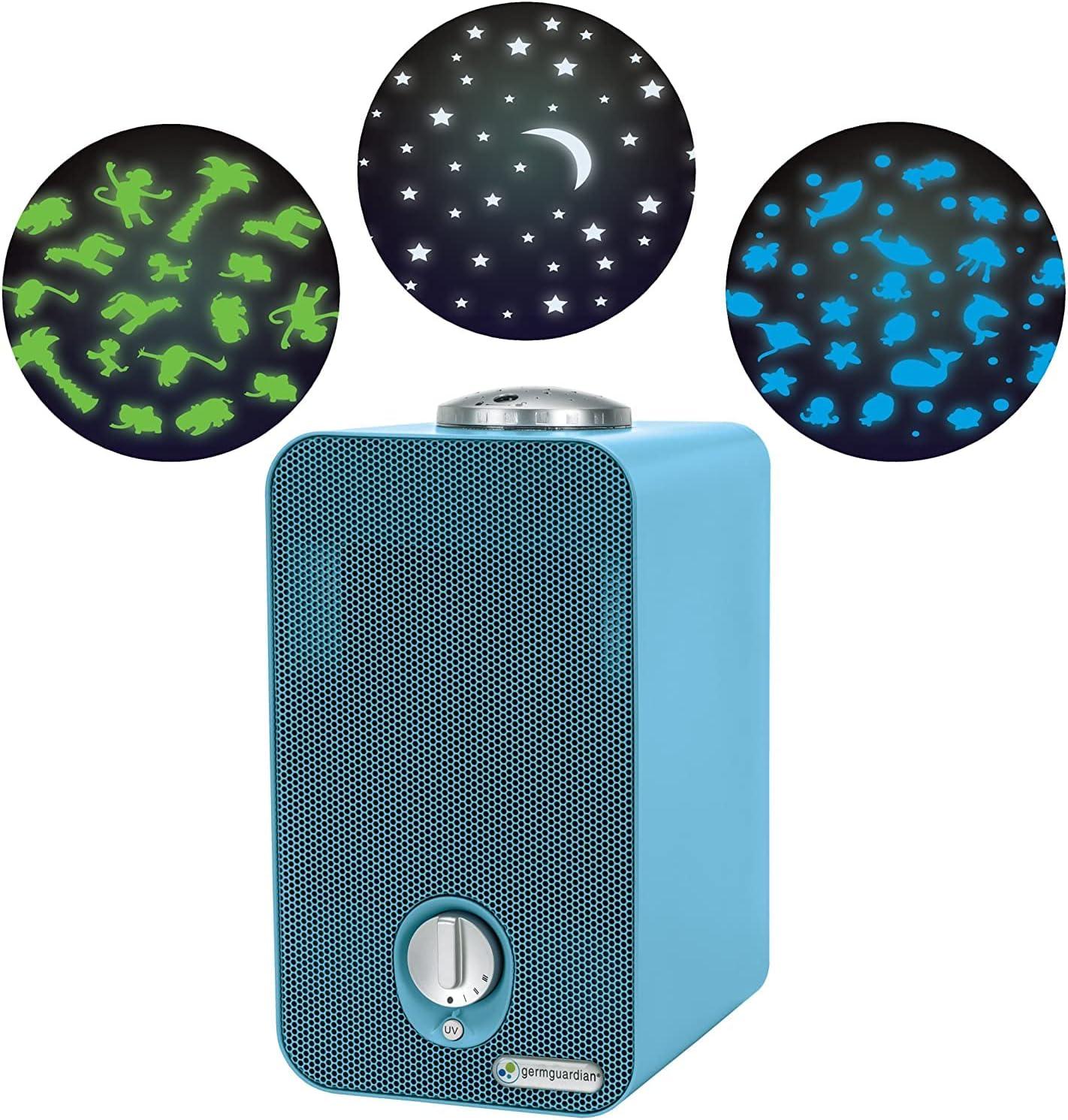 GermGuardian Air Purifier for Home with HEPA Pure Filter, Night Light Projector, UV-C Light Helps Reduce Germs, Removes 99.97% of Pollutants, Rooms up to 263 Sq. Ft., 11", Blue, AC4150BLCA