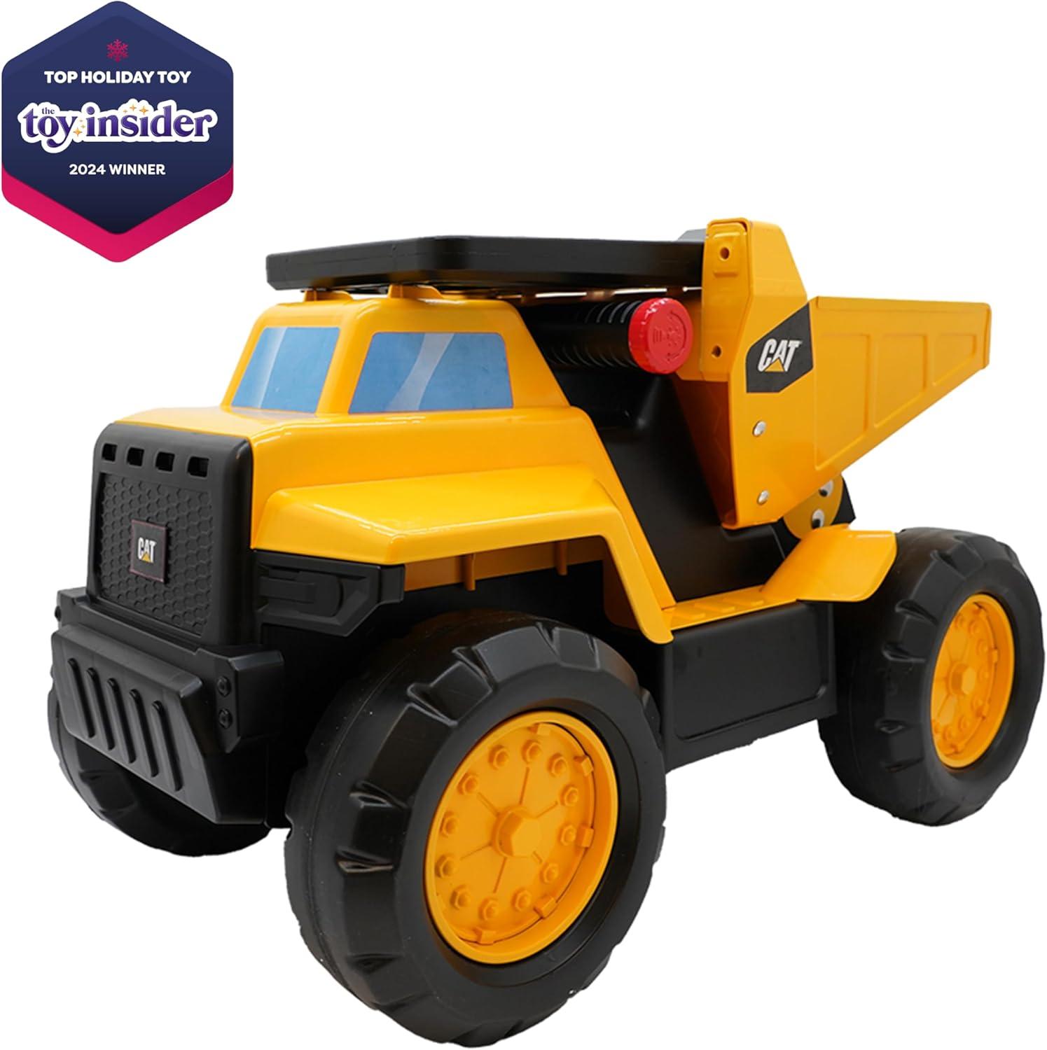 CAT Construction Toys, Play and Ride Transforming Steel Dump Truck - Ride On or Classic Play - Real Working Dump Bin - Ideal for 18 months -Built to Last