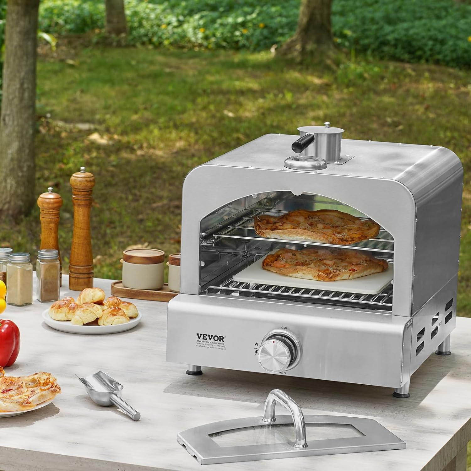 Portable Stainless Steel Gas Outdoor Pizza Oven with Thermometer