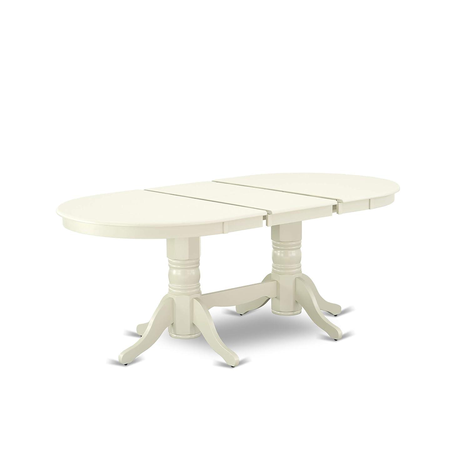East West Furniture Vancouver 7-piece Wood Dining Table and Chair Set in White