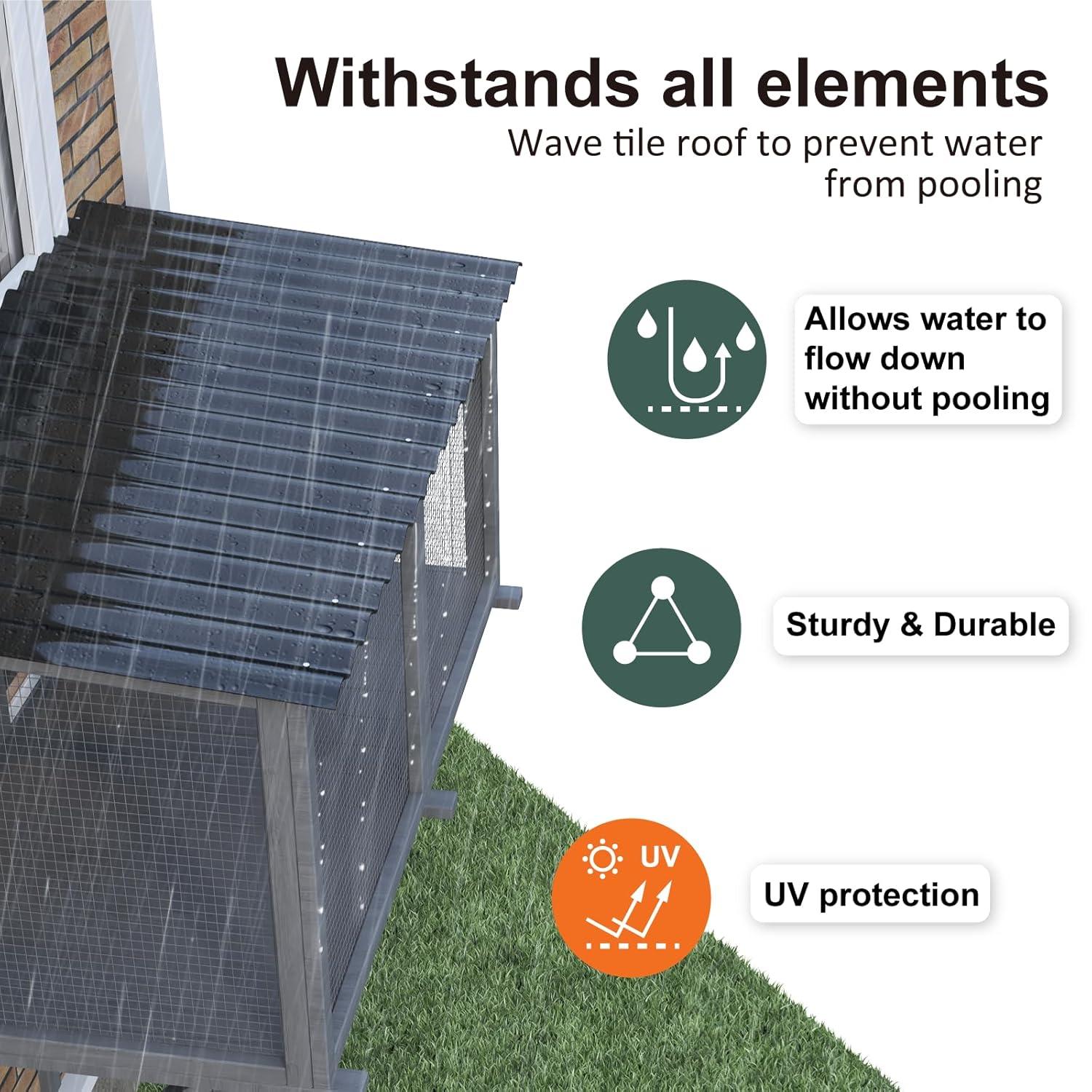Tucker Murphy Pet™ Cat Catio,Cat Window Perch for Large Indoor Cats - Expandable Wooden Cat Window Box Enclosure for Multi Cats,