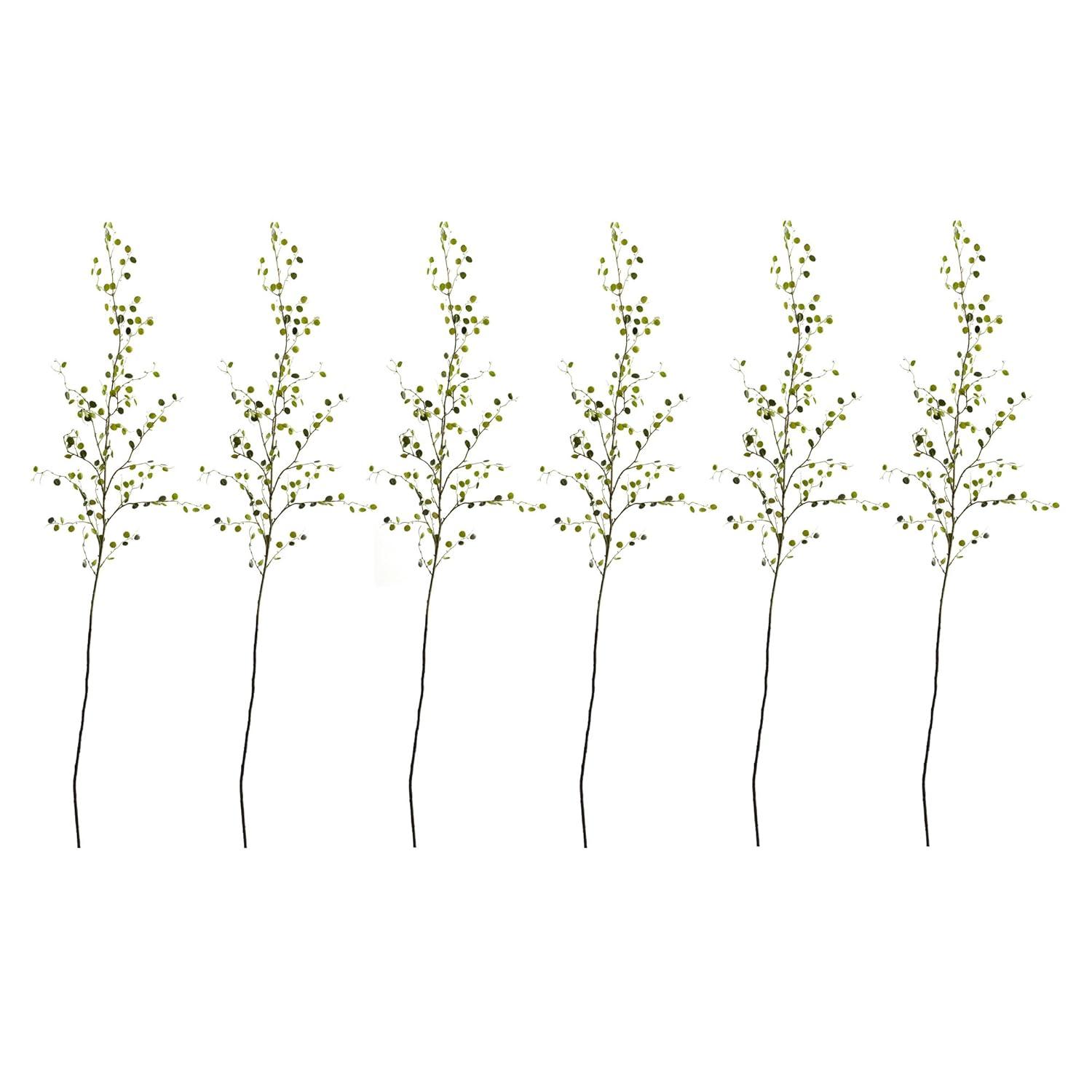 Nearly Natural 48" Night Willow Artificial Flower Stems, Set of 6, Green