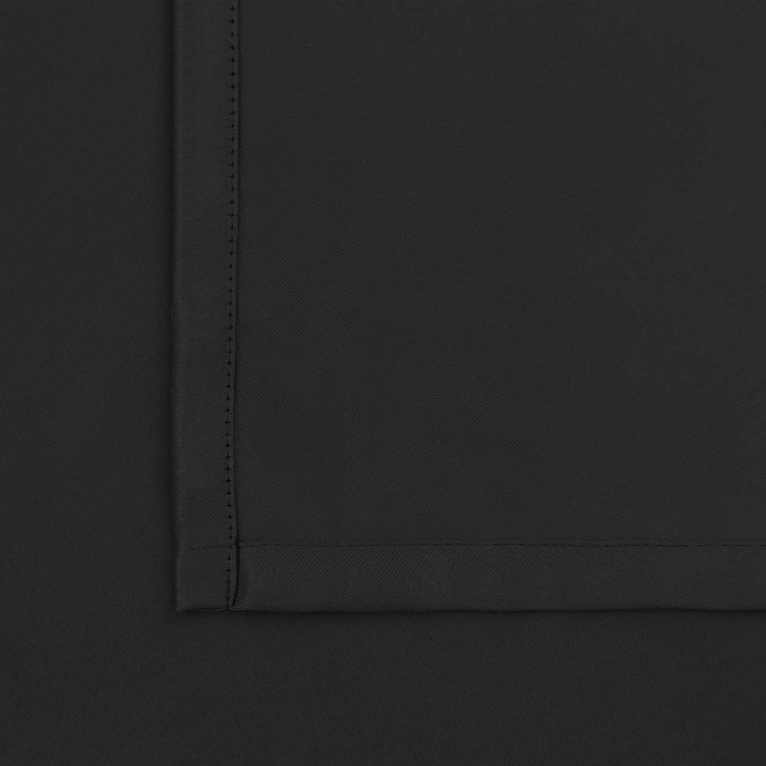 Coodeto Short Blackout Curtains Black, Set of 2, W52 x L63 - Blackout Curtains for Kitchen and Kids Bedroom