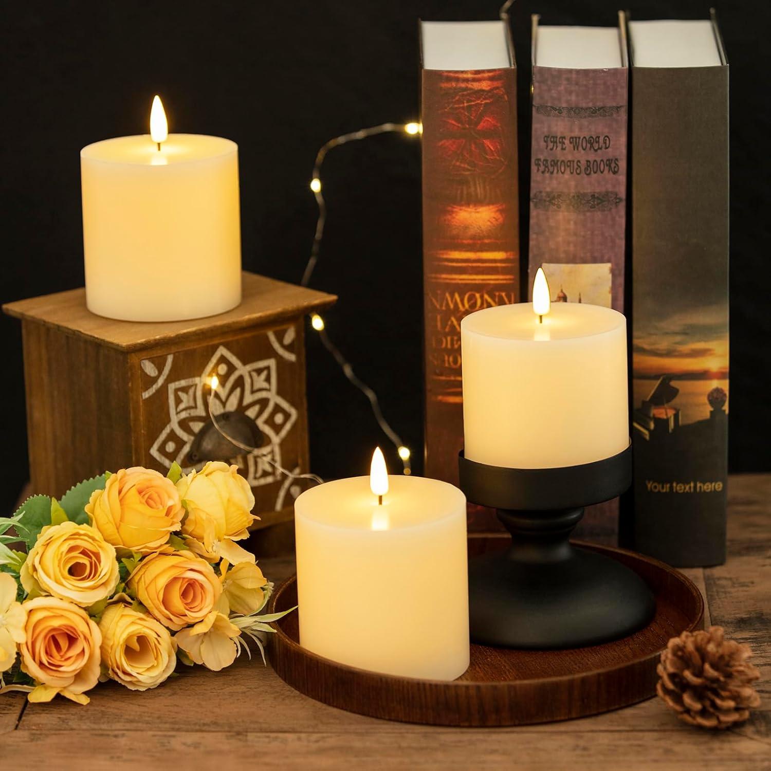 Stonebriar Unscented Flameless Pillar Candle