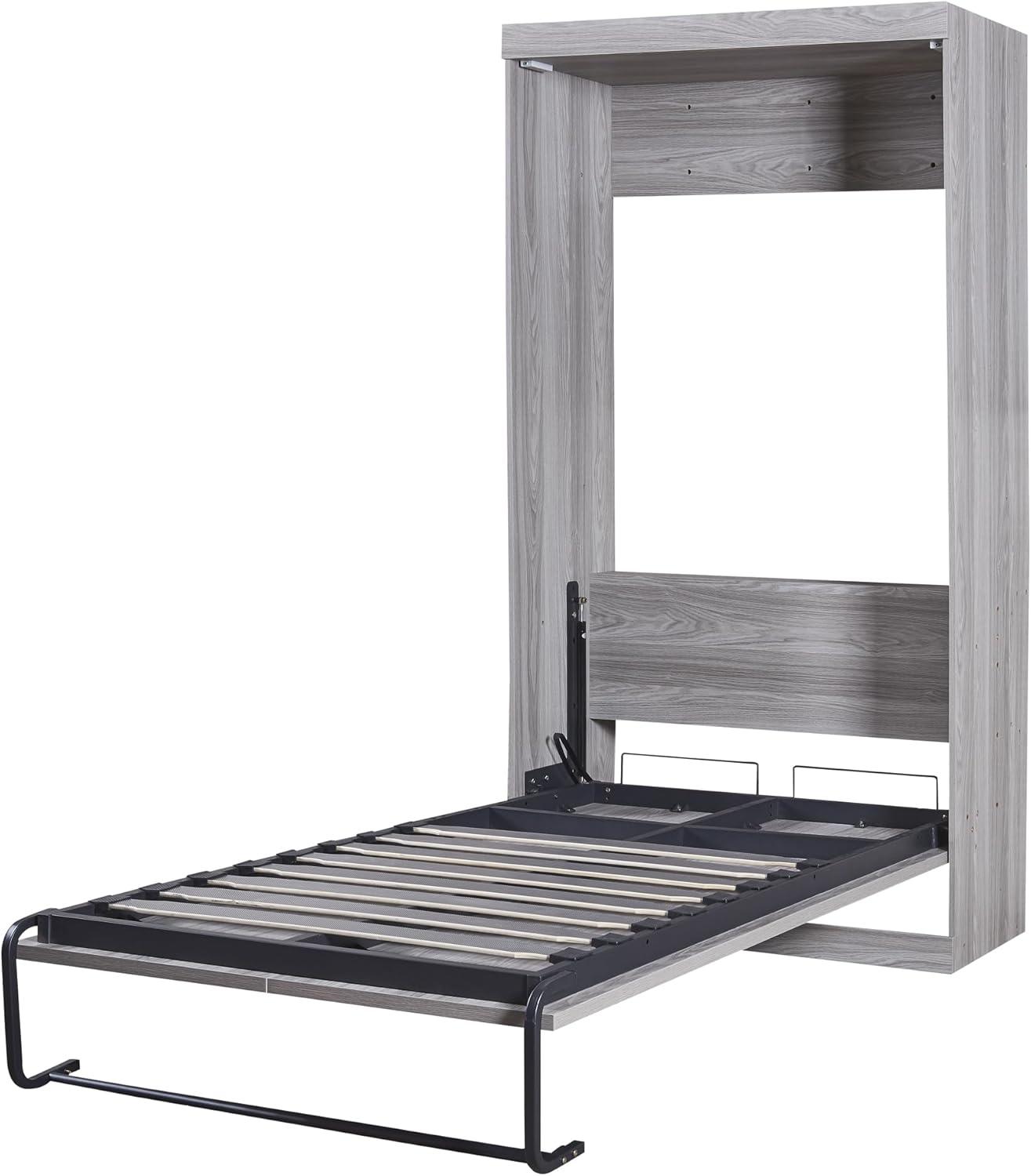 Harper & Bright Designs Twin Size Murphy Bed, can be Folded into a Cabinet, Gray