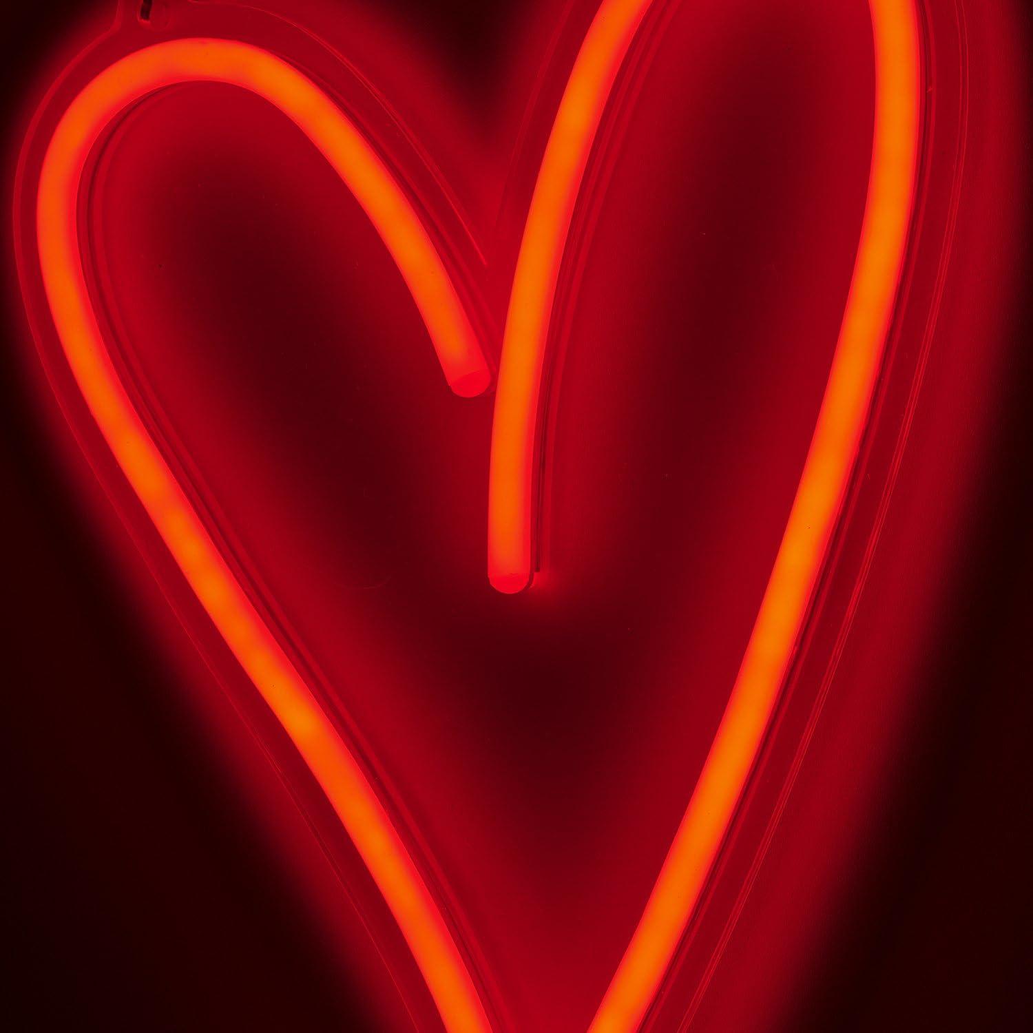 Ampedco | Amped Co Heart Led Neon Light Wall Hanging Room Decor Red 138 X