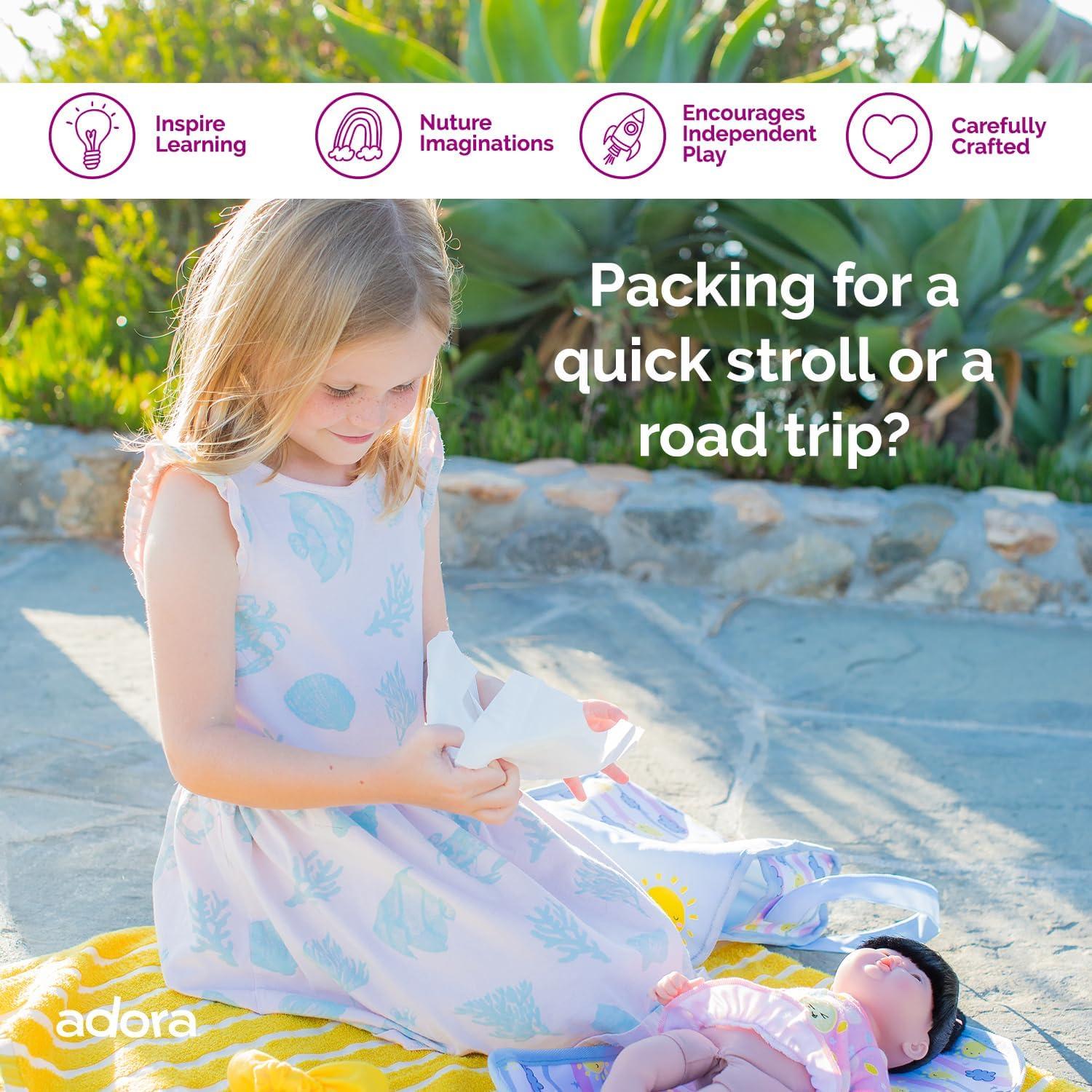 Adora Baby Doll Diaper Bag Set - Color-Changing Sunny Days
