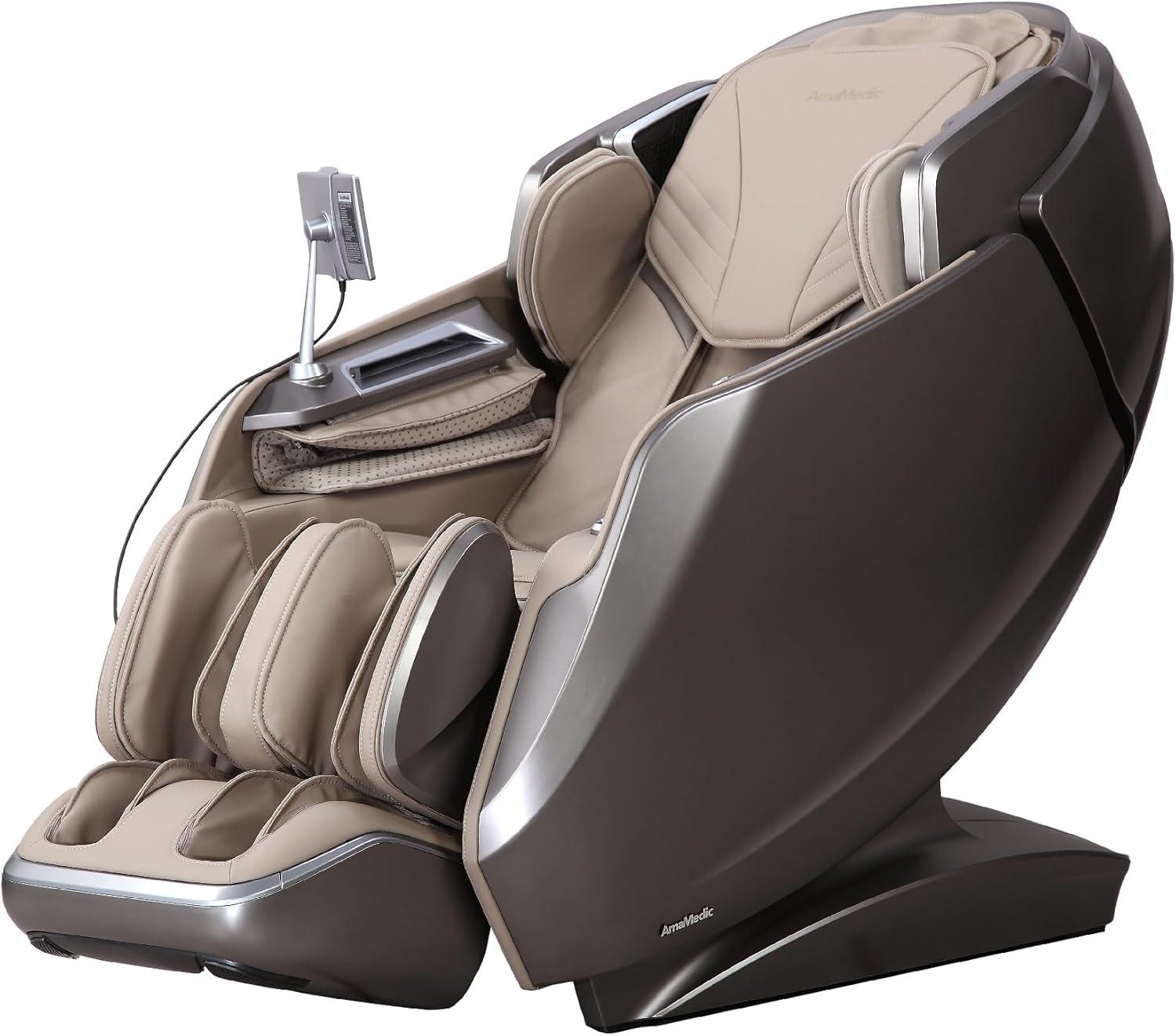 Brown Full Body Air Massage Chair with AI Health Detection