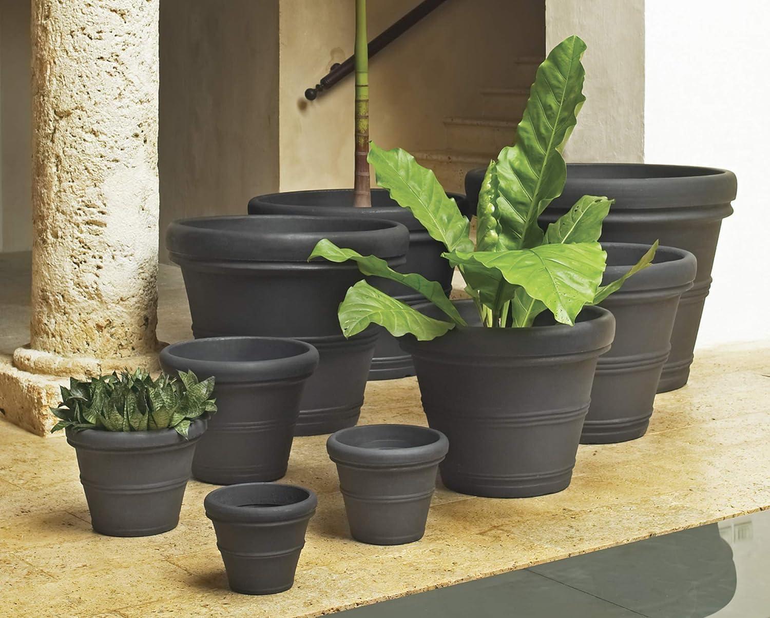 Crescent Garden Brunello Classic Rolled-Rim Plant Pot, Rust, 12in