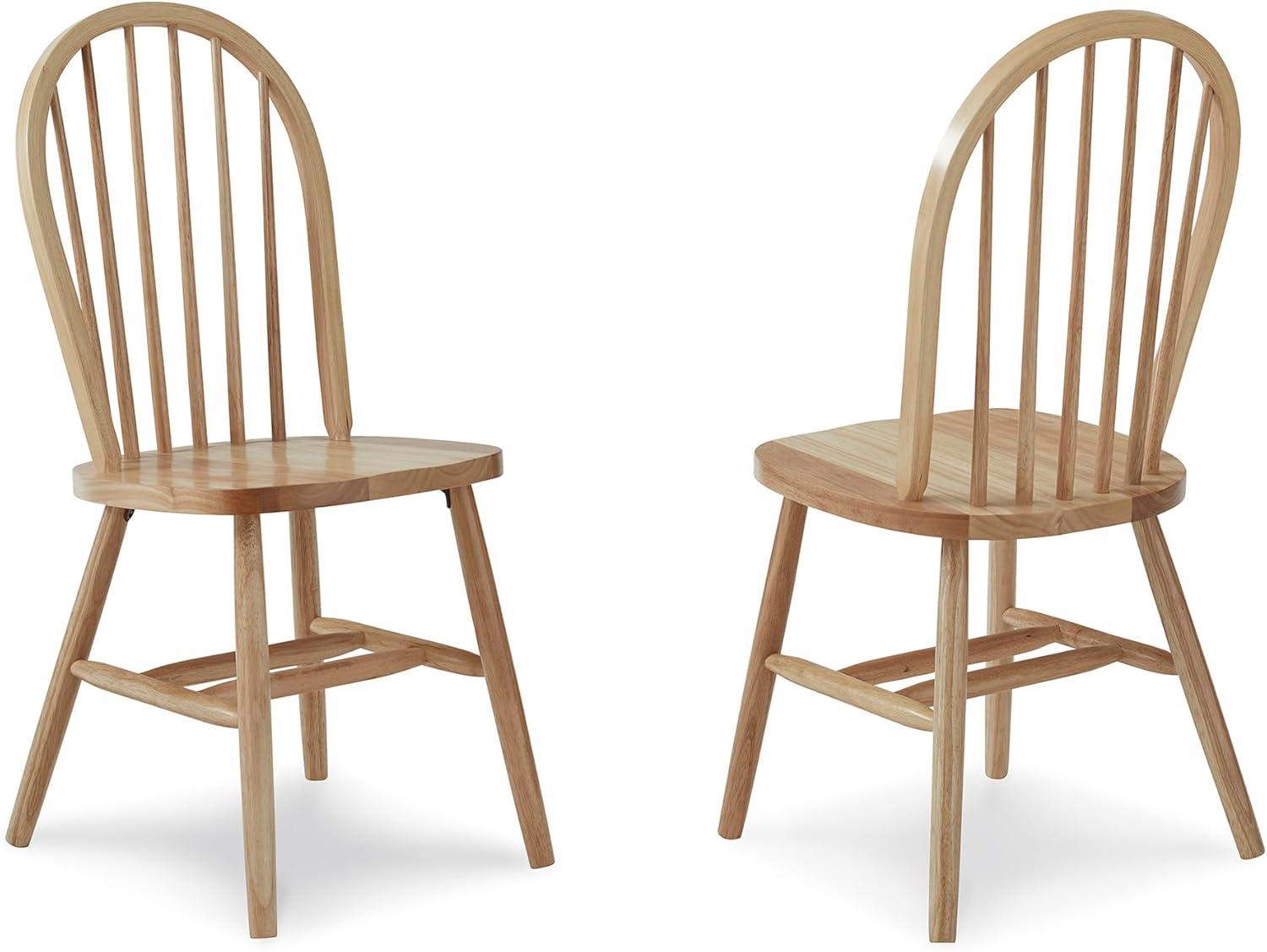 Windsor High Spindle Back Armless Chair - International Concepts: Solid Wood, Unupholstered, Rubberwood Legs