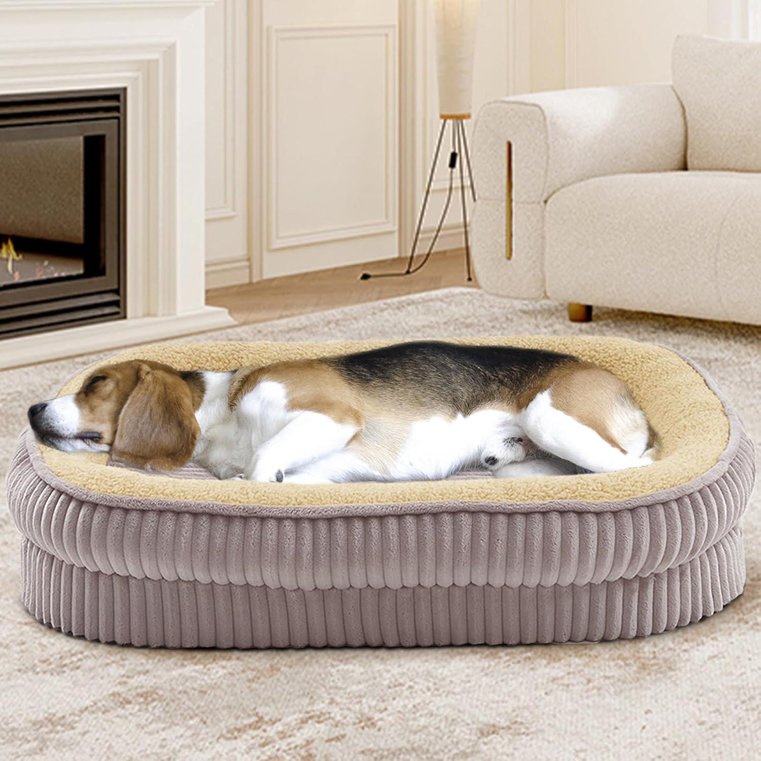Dog Bed for Dogs Breeds, Dog Sofa Beds,Pet Couch Bed with Four Sided Bolster