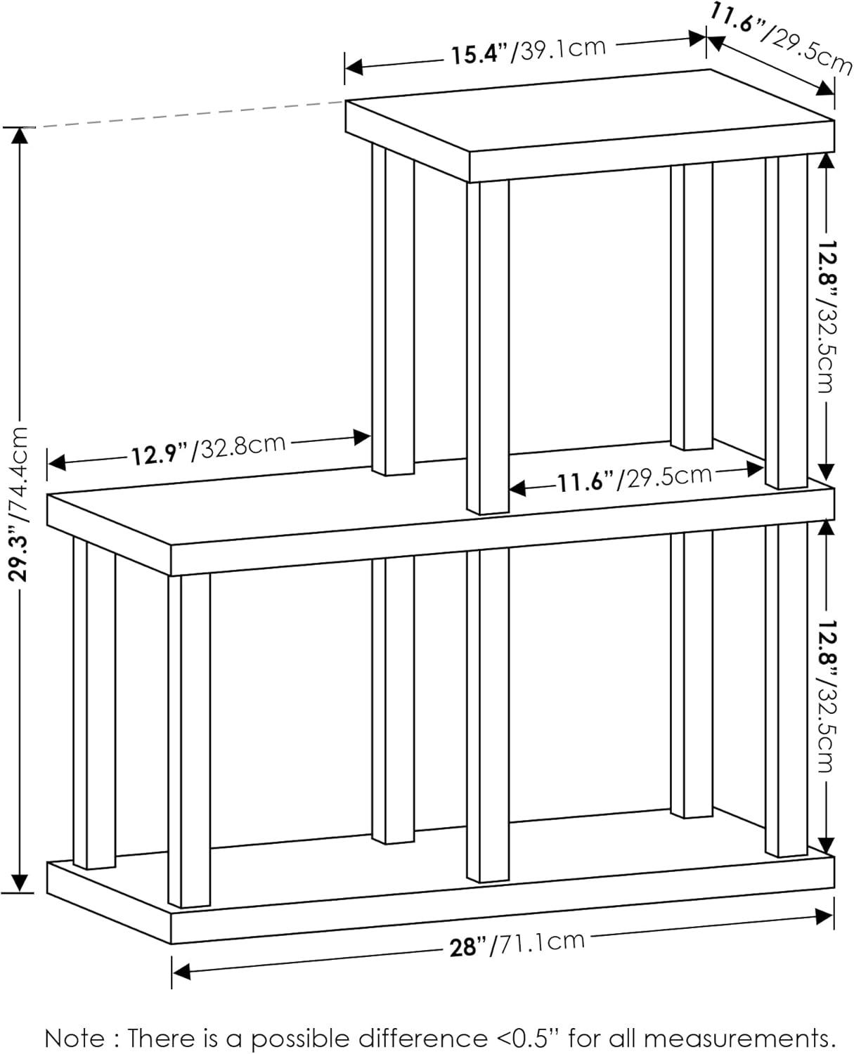 Black and Wood 3-Cube Decorative Display Shelf