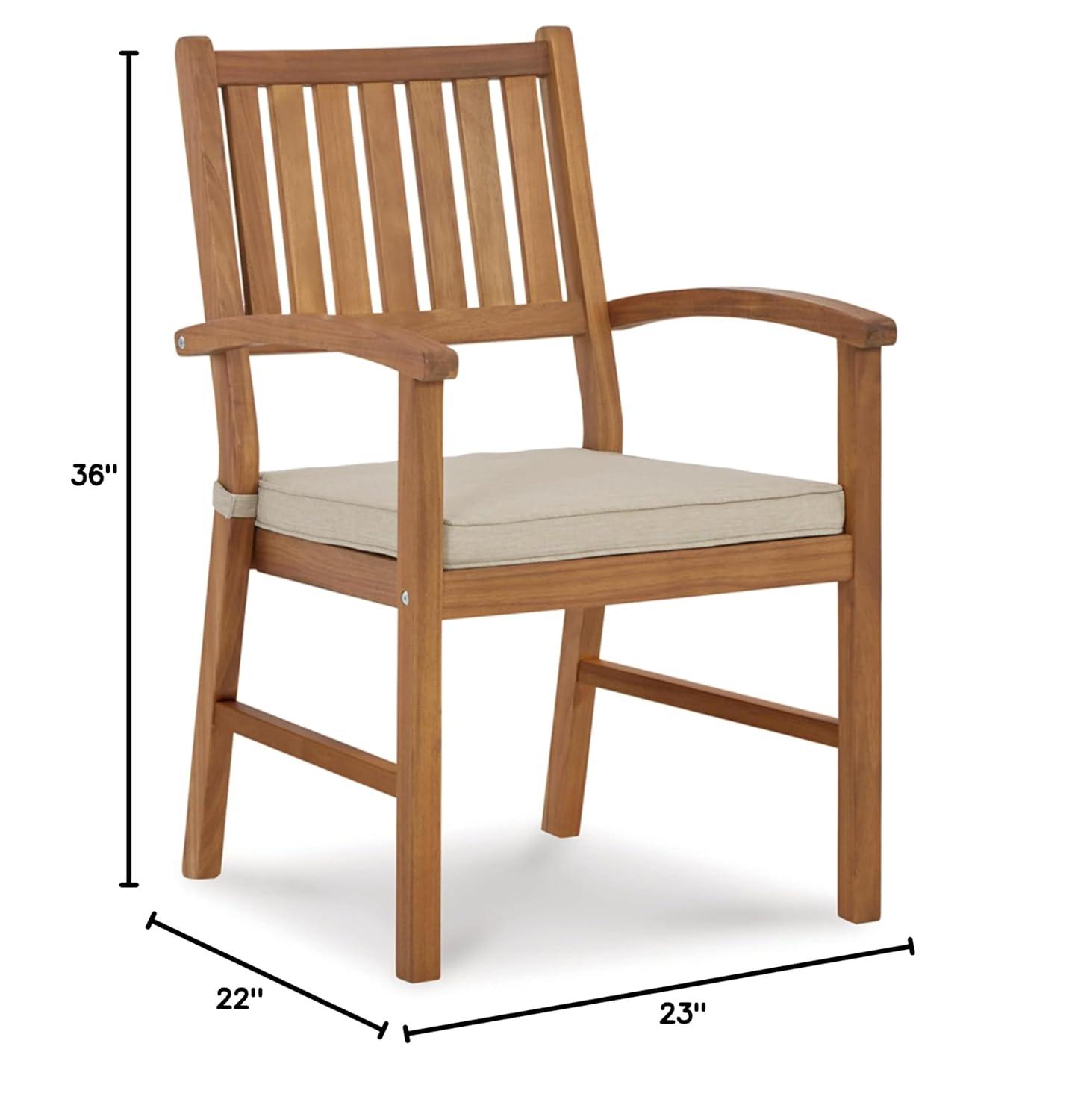 Gennine Outdoor Dining Armchair with Cushion (Set of 2)