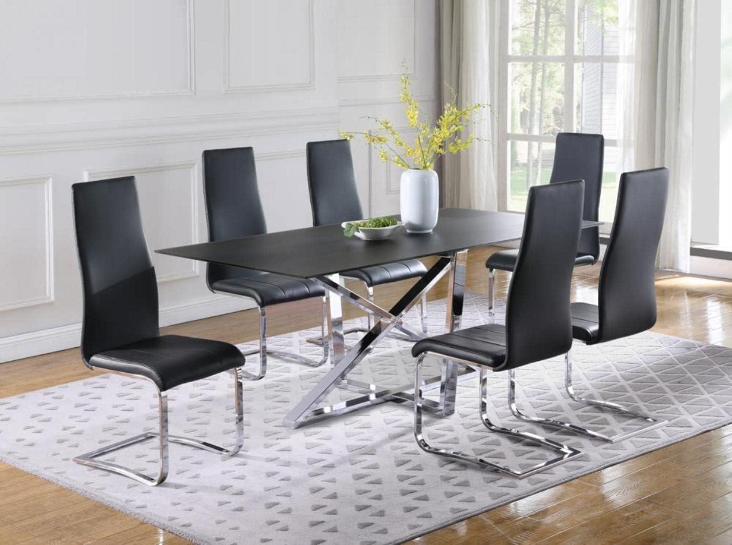 Genuine Leather Upholstered Cantilever Chair
