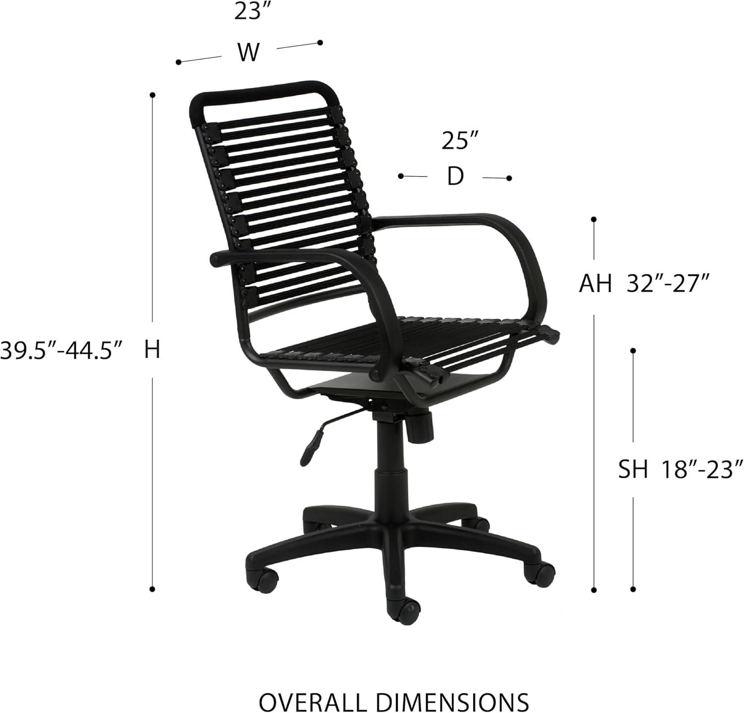 High Back Black Metal Bungee Office Chair