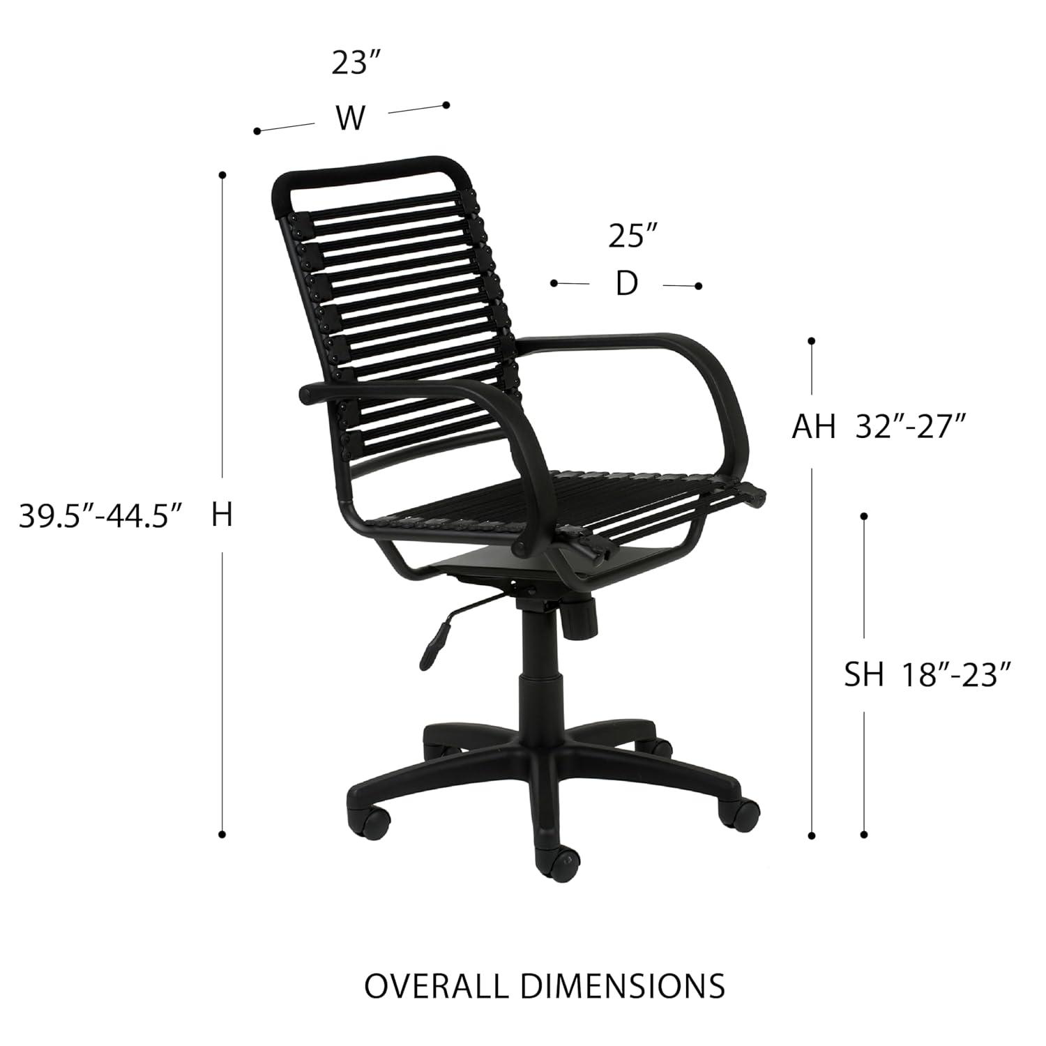 High Back Black Metal Bungee Office Chair