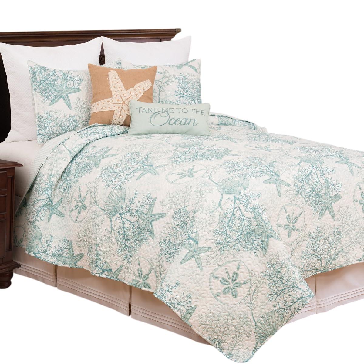 C&F Home Ocean Treasures Coastal Beach Theme Sea Life King 3 Piece Quilt Set