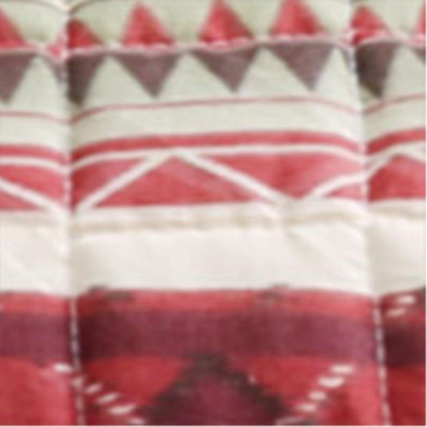 Lush Décor 50"x60" Holiday Lodge Faux Shearling Throw Blanket Red/Brown: Cozy Striped, Machine Washable