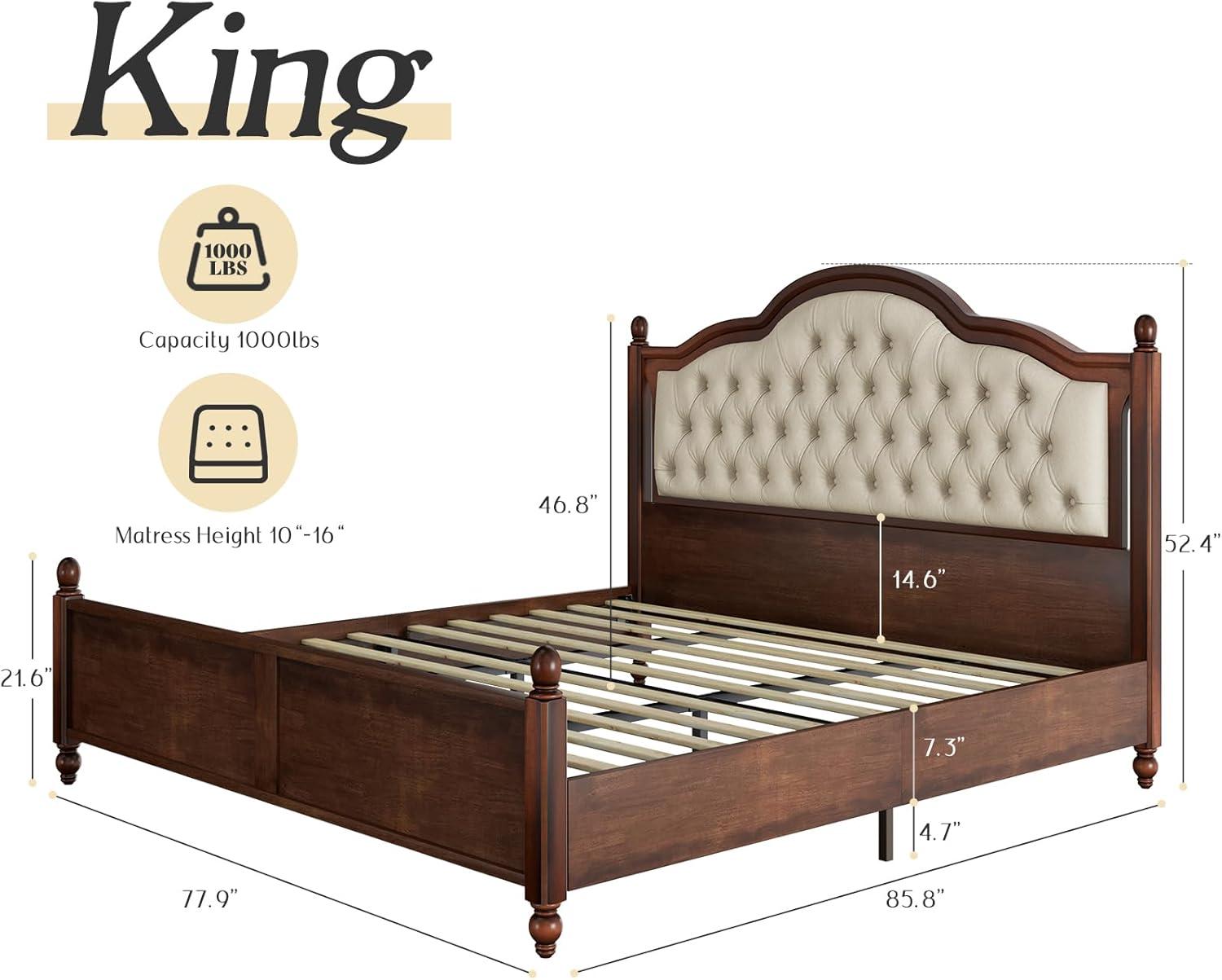 Lark Manor™ Amilio Upholstered Bed Solid Wood Platform
